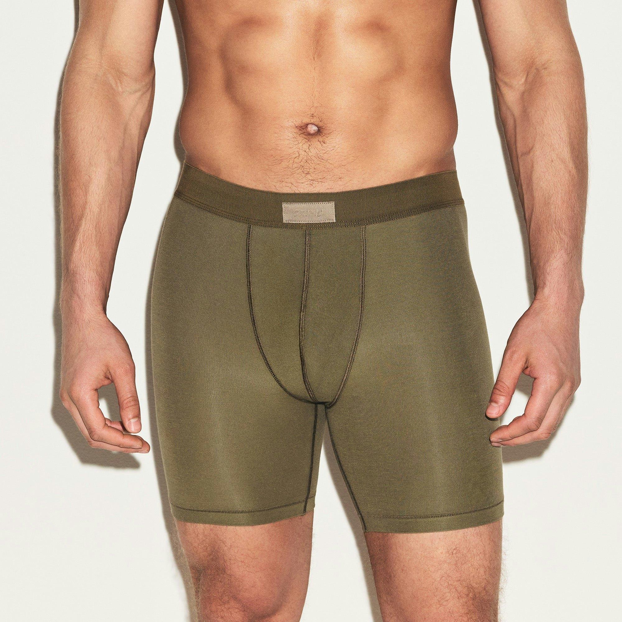 SKIMS COTTON MENS 5" BOXER BRIEF 3-PACK  | ARMY MULTI Product Image