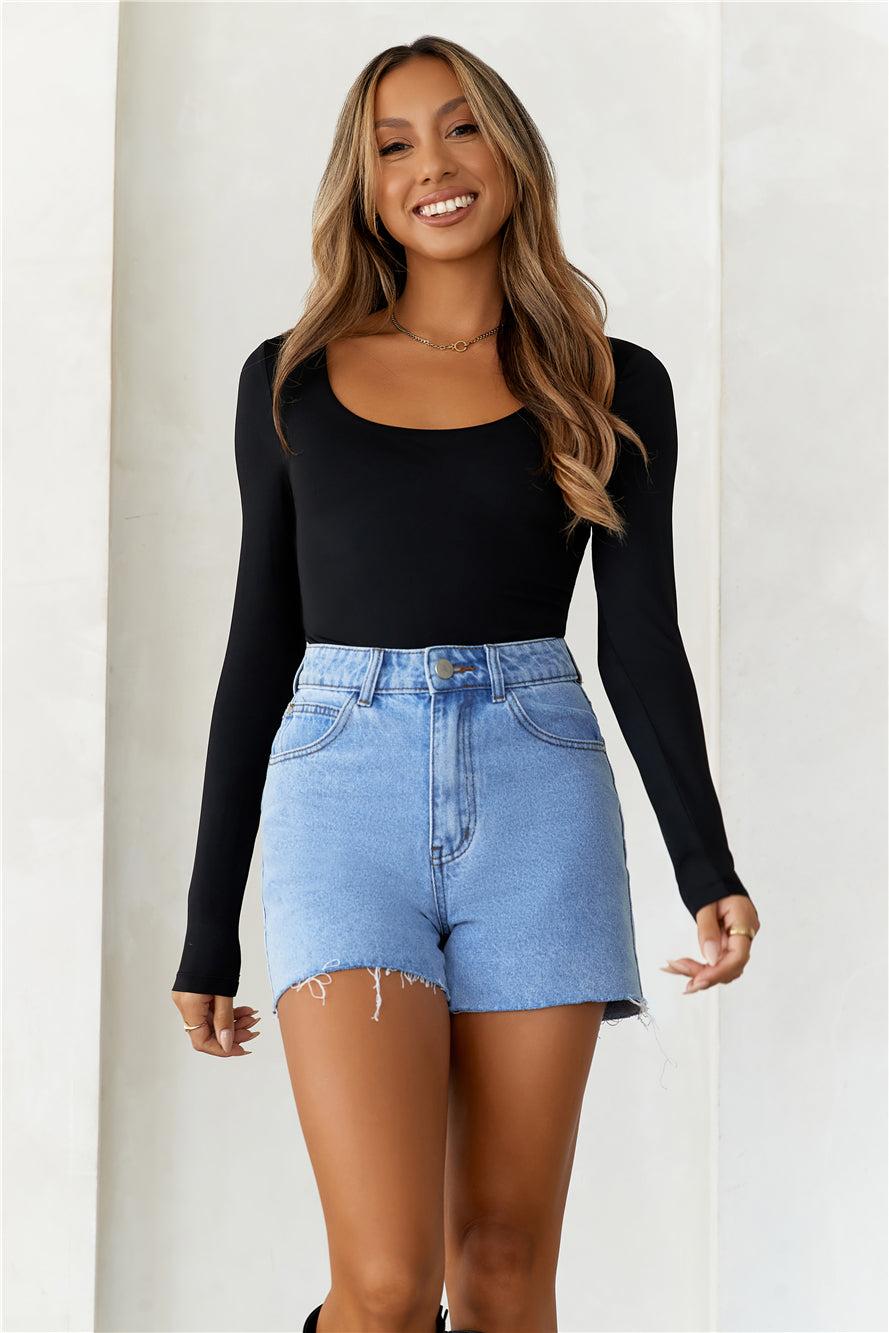 BASE  Second Skin Long Sleeve Bodysuit Black Product Image