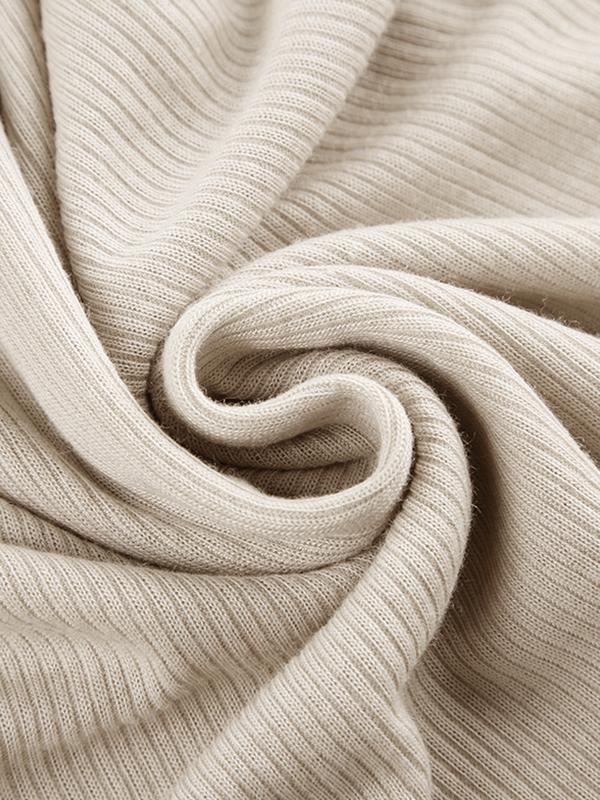 Solid Off Shoulder Slim Long Sleeve Knit Product Image