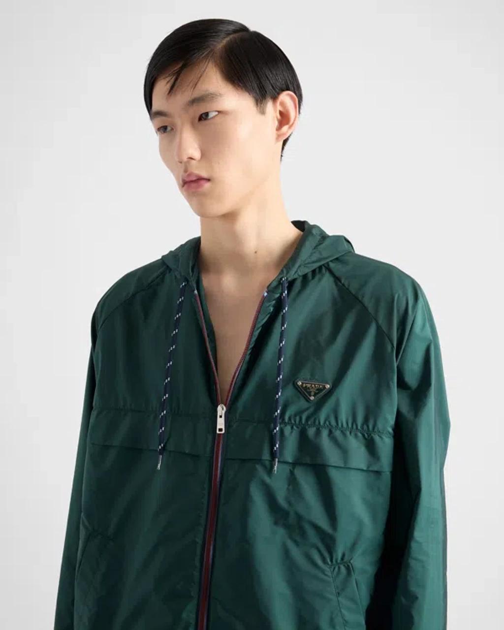 PRADA Blousonjacke Aus Re-nylon In Green Product Image