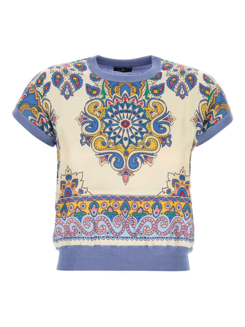 paisley-print short-sleeve top Product Image