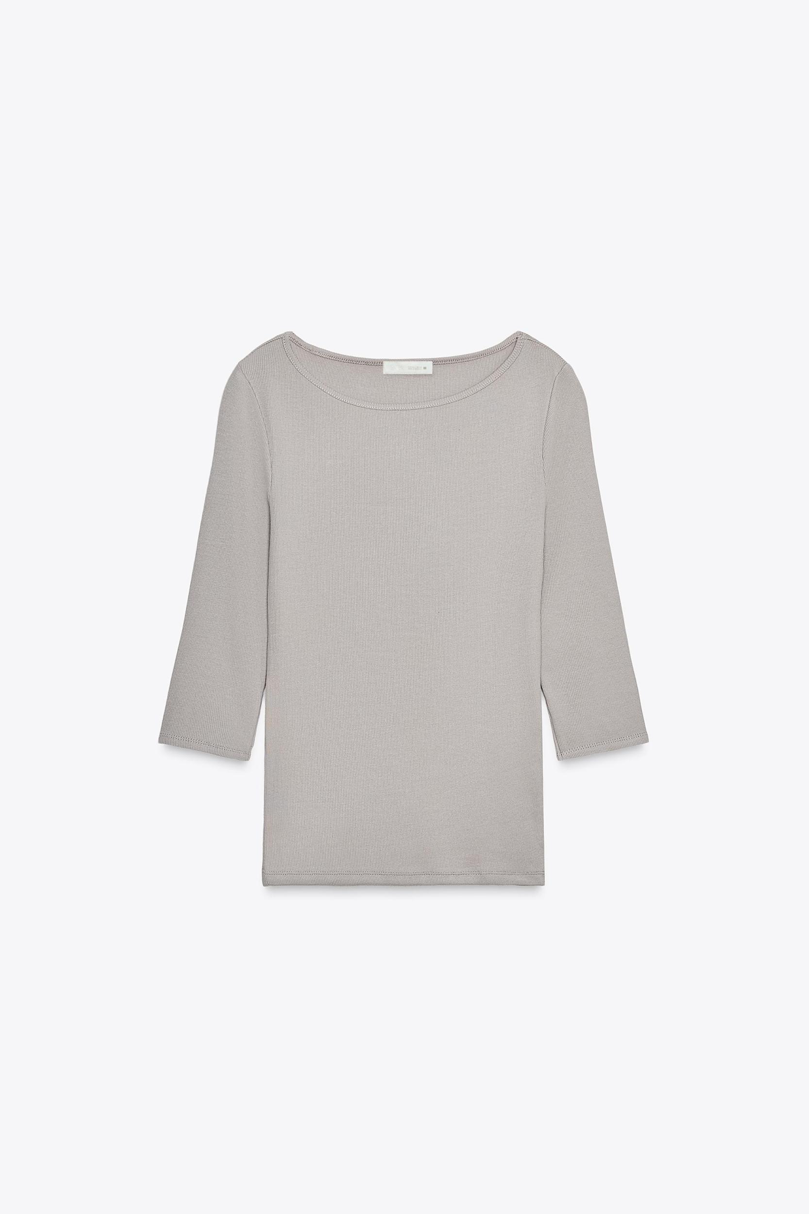 COTTON BOAT NECK T-SHIRT Product Image