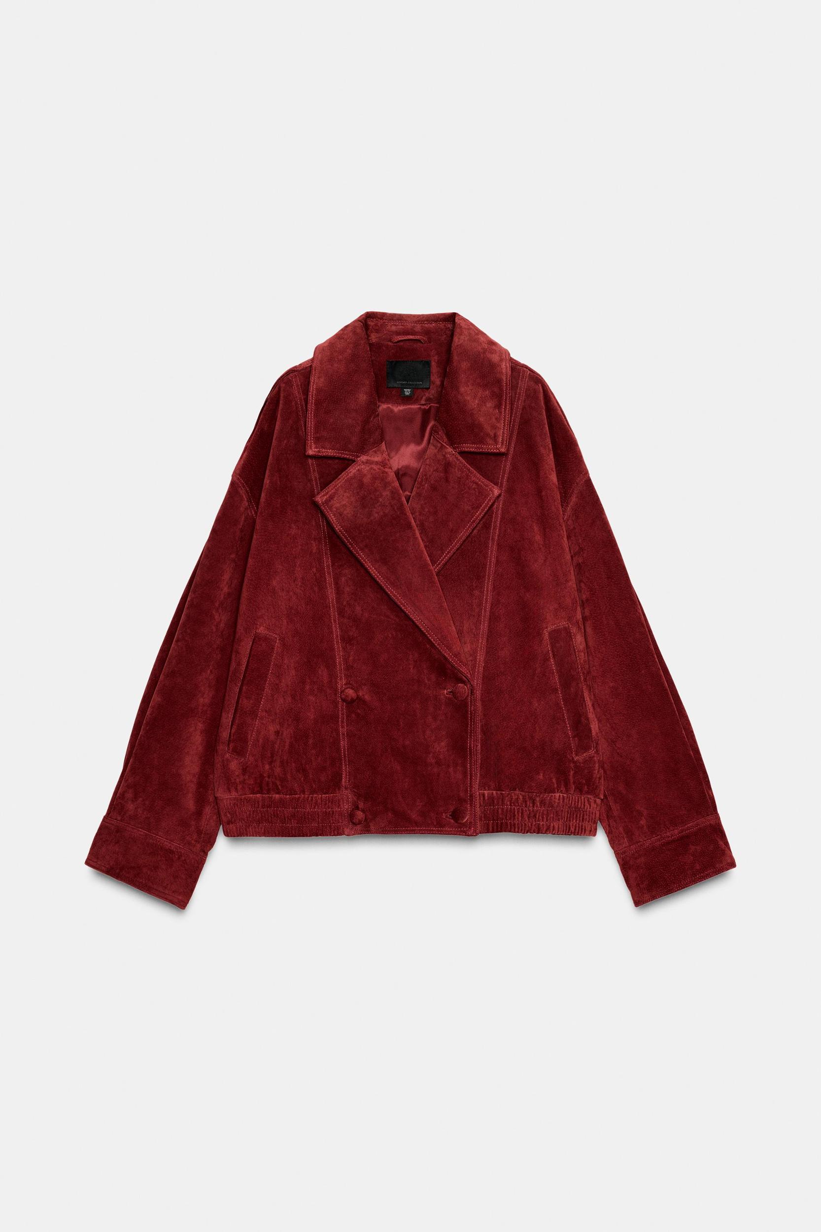 100% SUEDE LEATHER JACKET WITH TABS Product Image