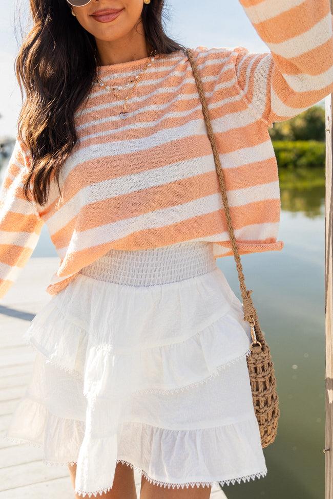 Blissful Mood Ivory Lace Trim Mini Skort FINAL SALE Product Image