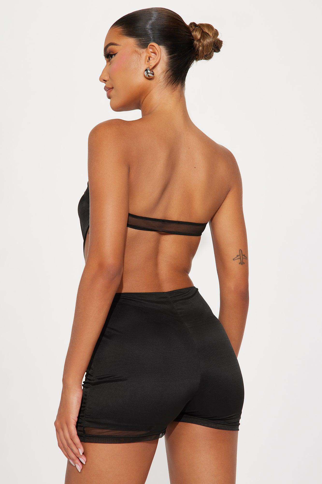 Don't Let Me Go Mesh Romper - Black Product Image