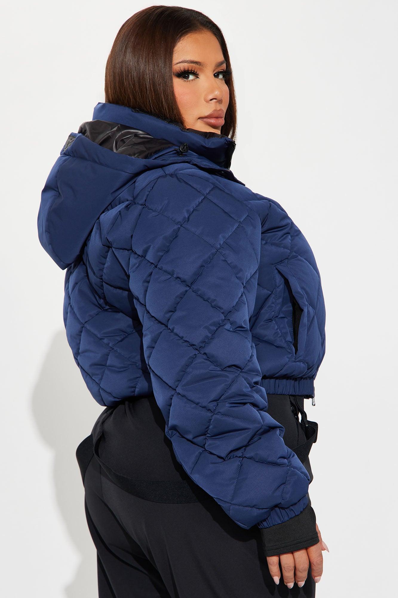 Snow Days Quilted Puffer Jacket - Navy Product Image