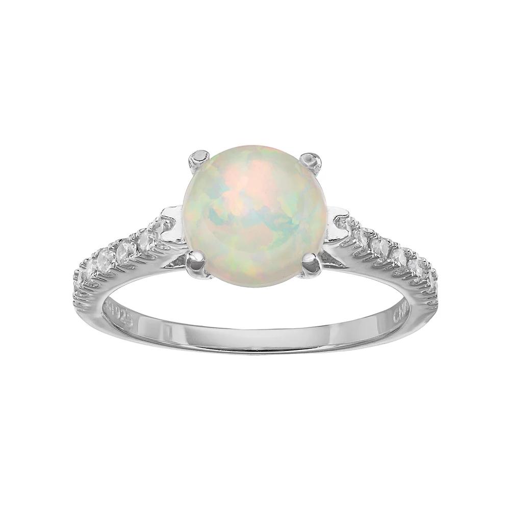 Sophie Miller Sterling Silver Lab-Created Opal & Cubic Zirconia Ring, Women's,  Product Image