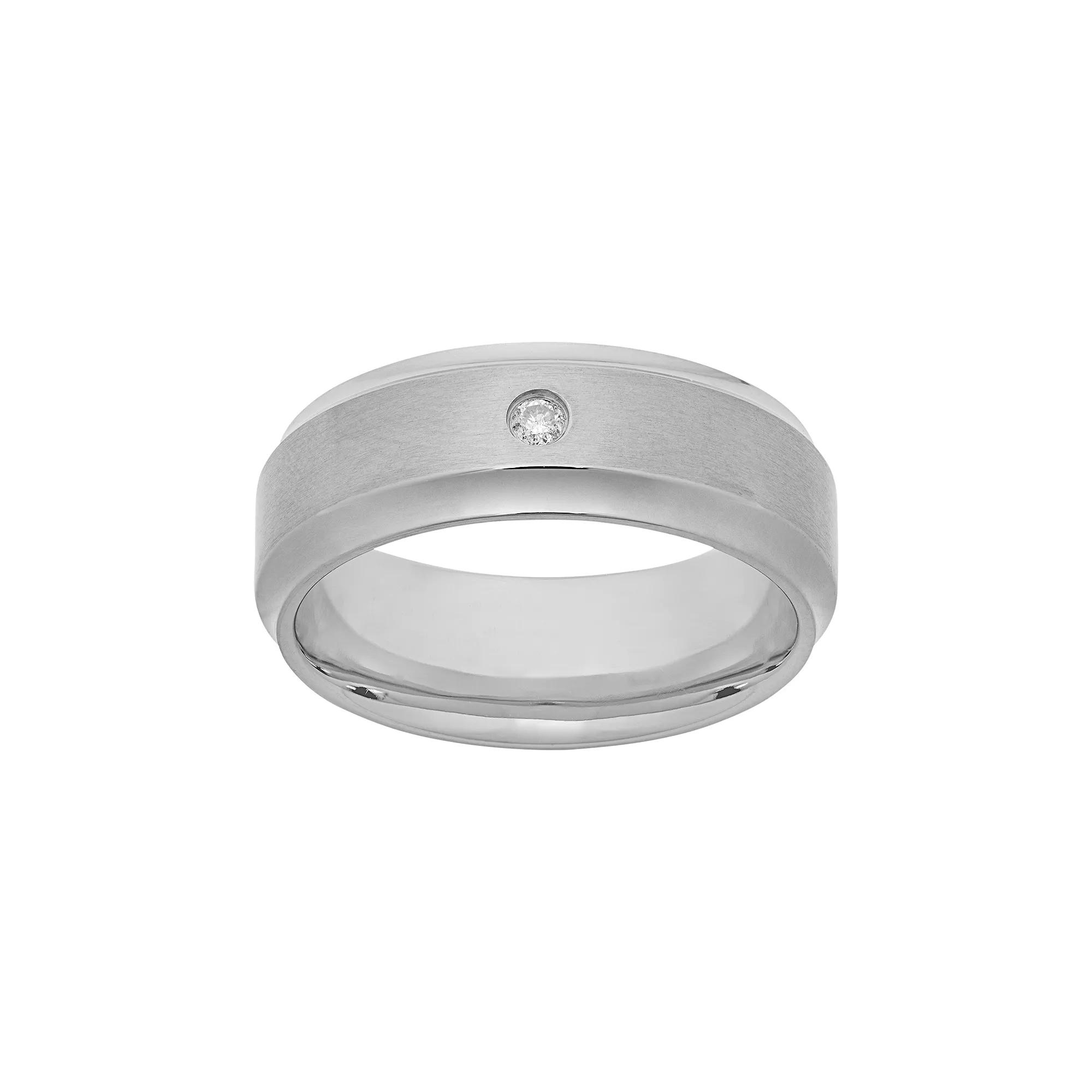 Jewelry Nation Diamond Accent Titanium Wedding Band - Men, Men's,  Product Image