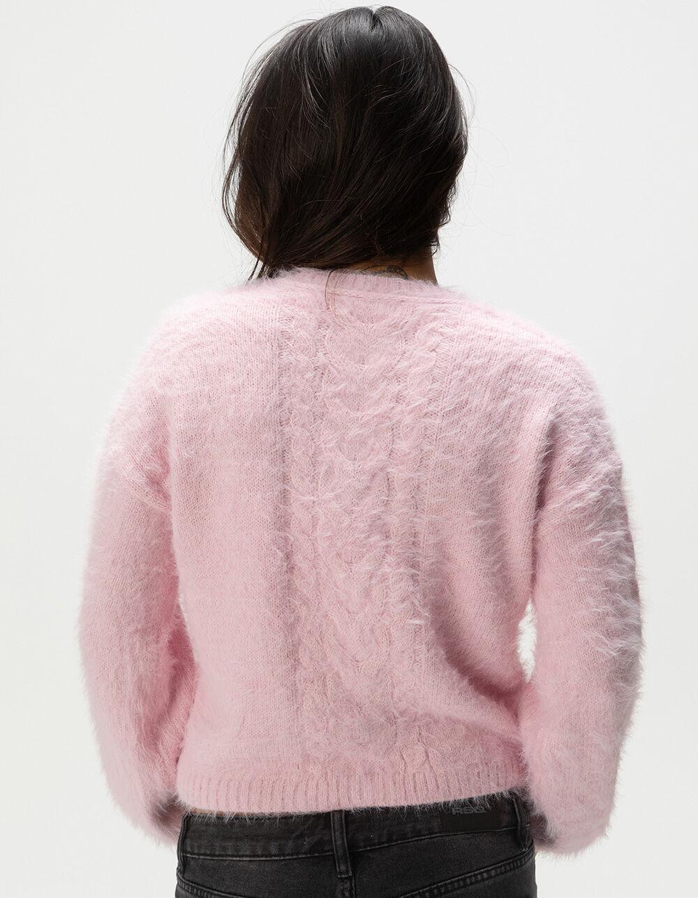 RSQ Womens Cable Fuzzy Cardigan - CREAM Product Image