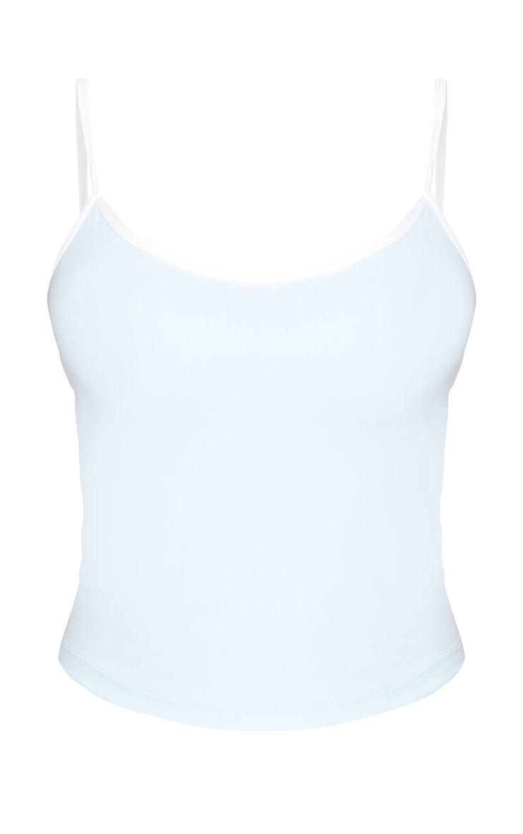 Petite Blue Sculpt Contrast Detail Strappy Gym Top Product Image