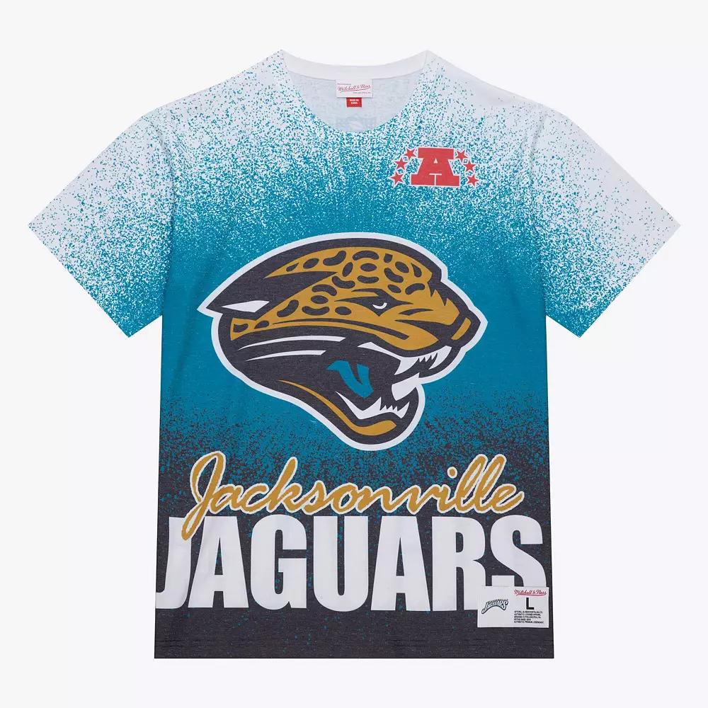 Men's Mitchell & Ness  White Jacksonville Jaguars Team Burst Vintage Logo T-Shirt, Size: XL Product Image