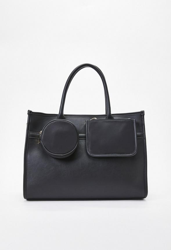 JustFab Margaux Platform Loafer Pump Womens Black/ White Size 8.5 Product Image