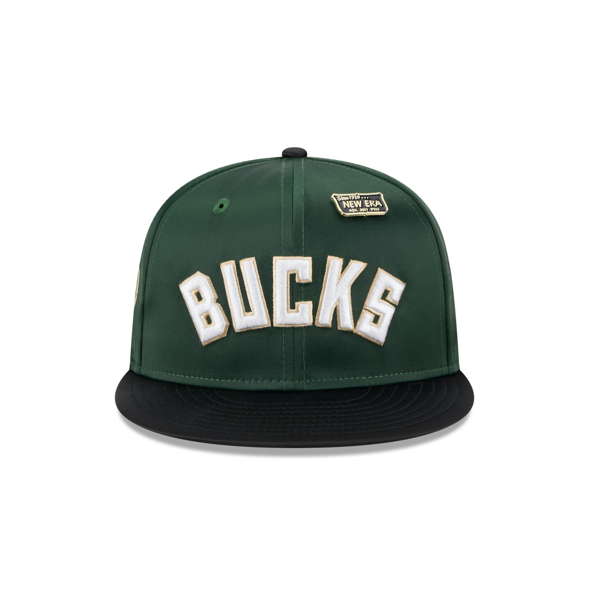 Milwaukee Bucks Satin Pin 9FIFTY Snapback Hat Male Product Image