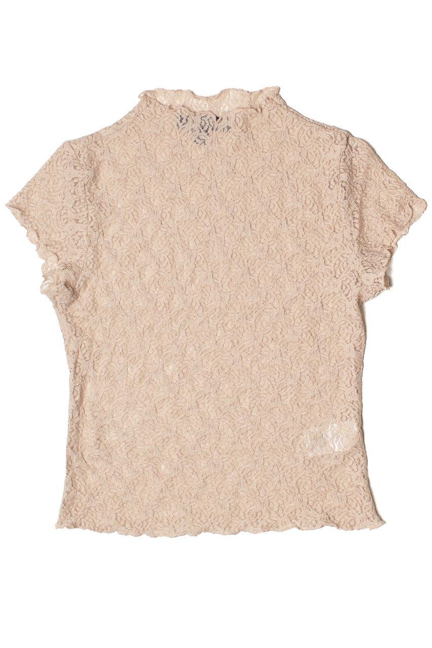 Mock Neck Lace Tee Product Image