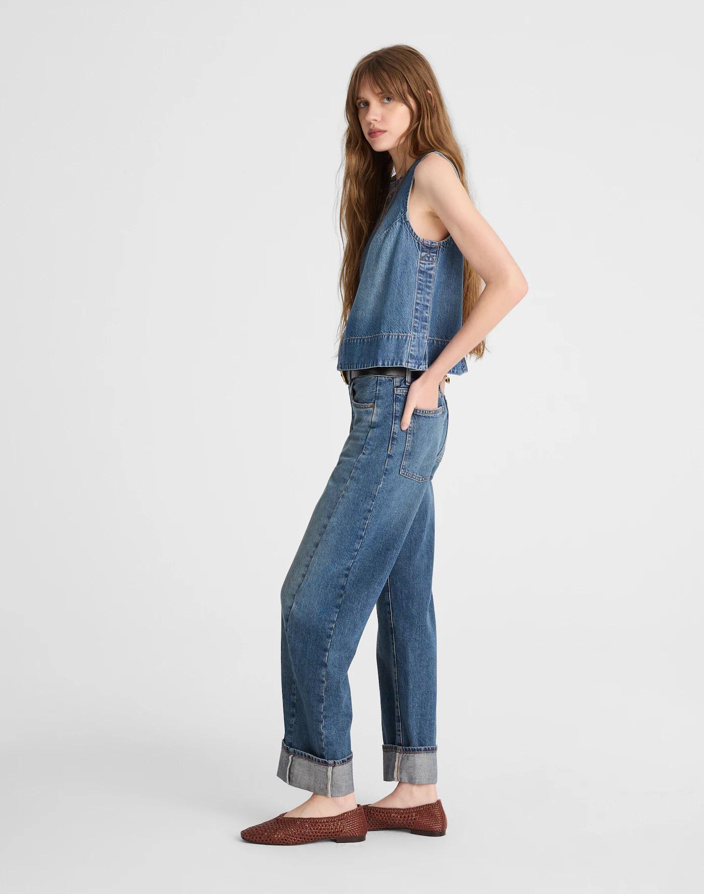 The Pieced Barrel-Leg Full-Length Jean Product Image