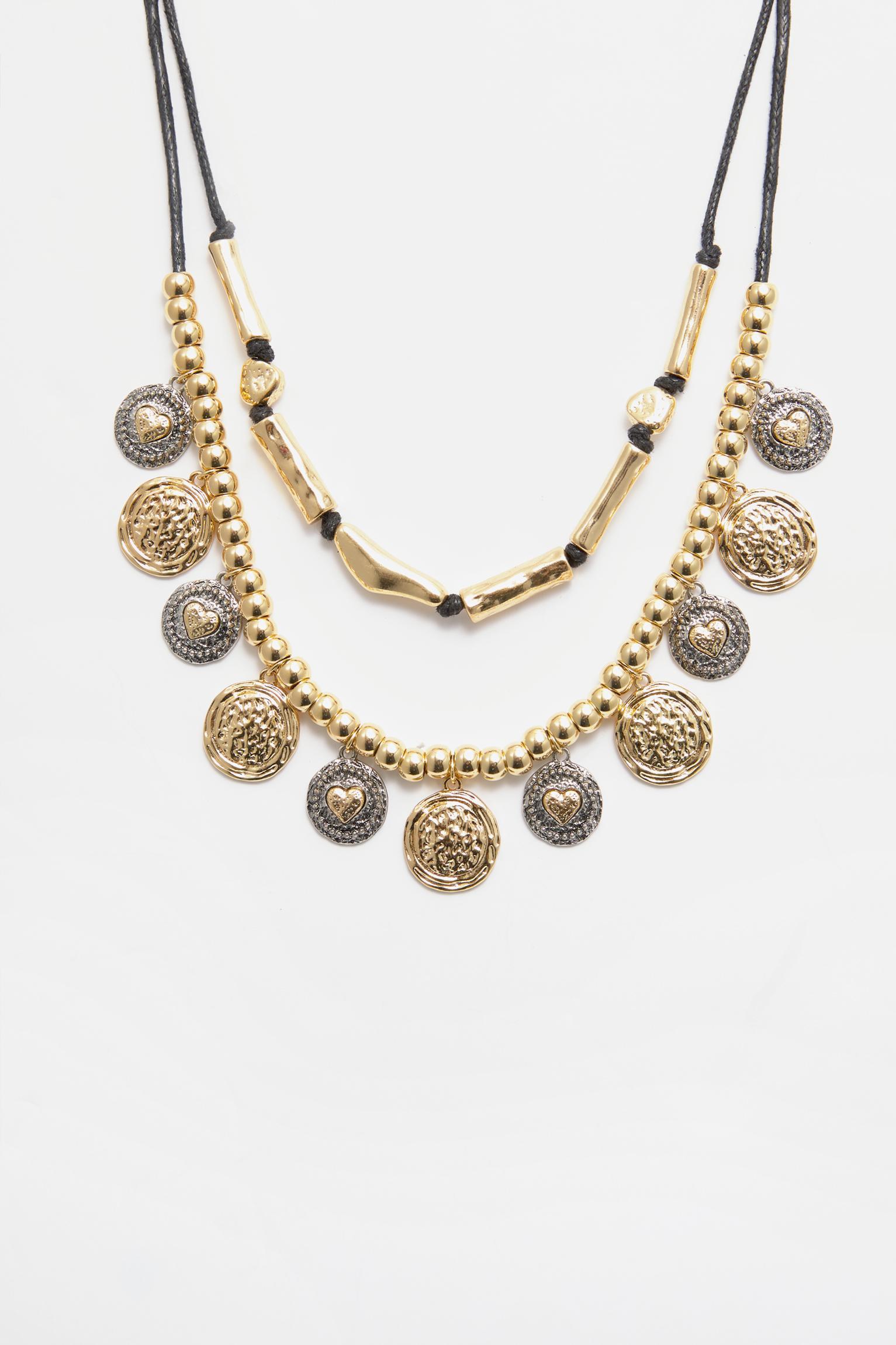 Metallic coin necklace Product Image