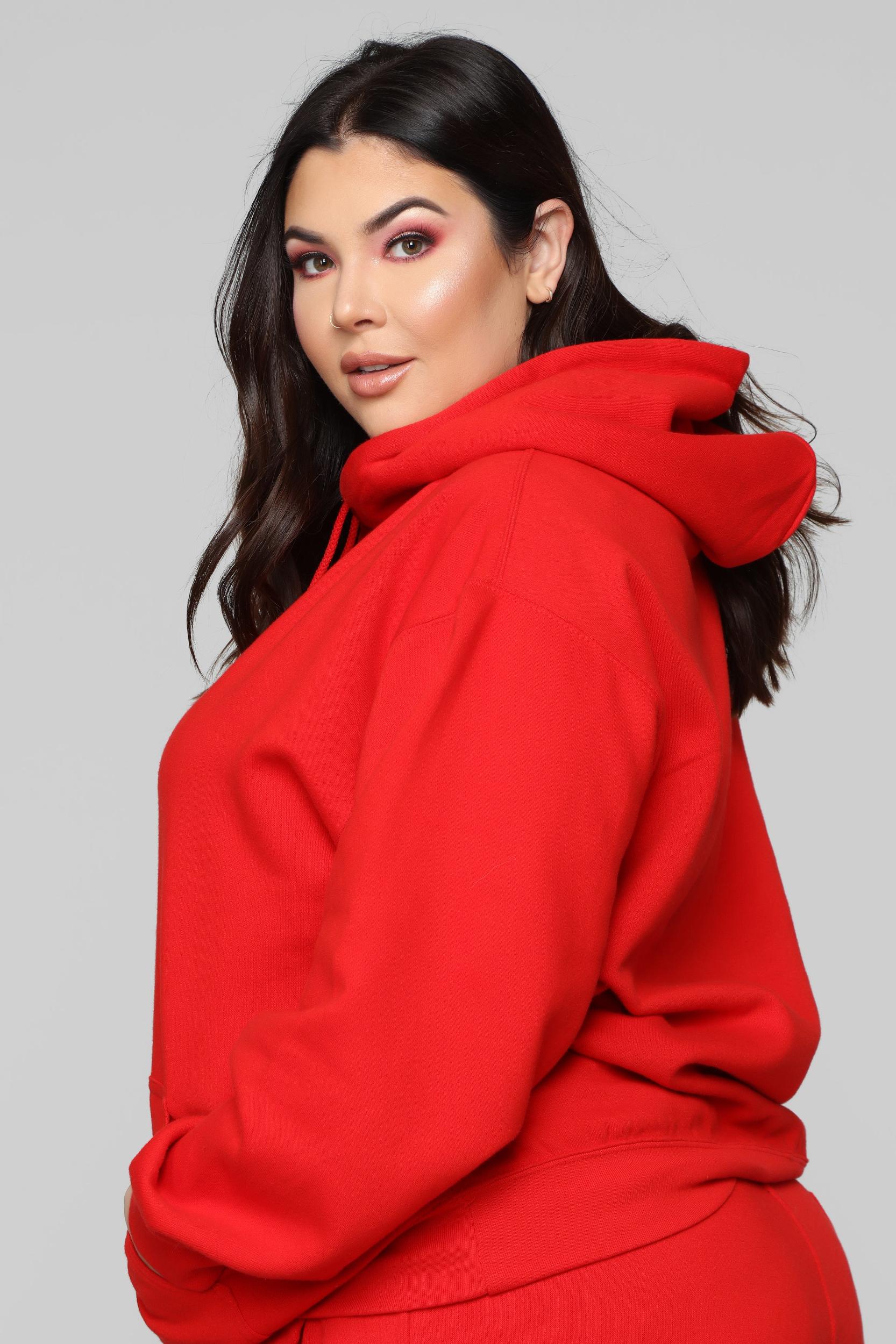Stole Your Boyfriend's Oversized Hoodie - Red Product Image