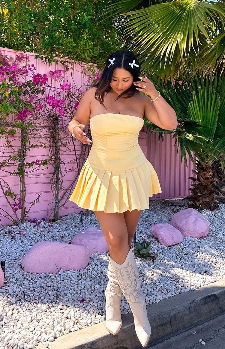 Good Days Yellow Strapless Mini Dress Product Image