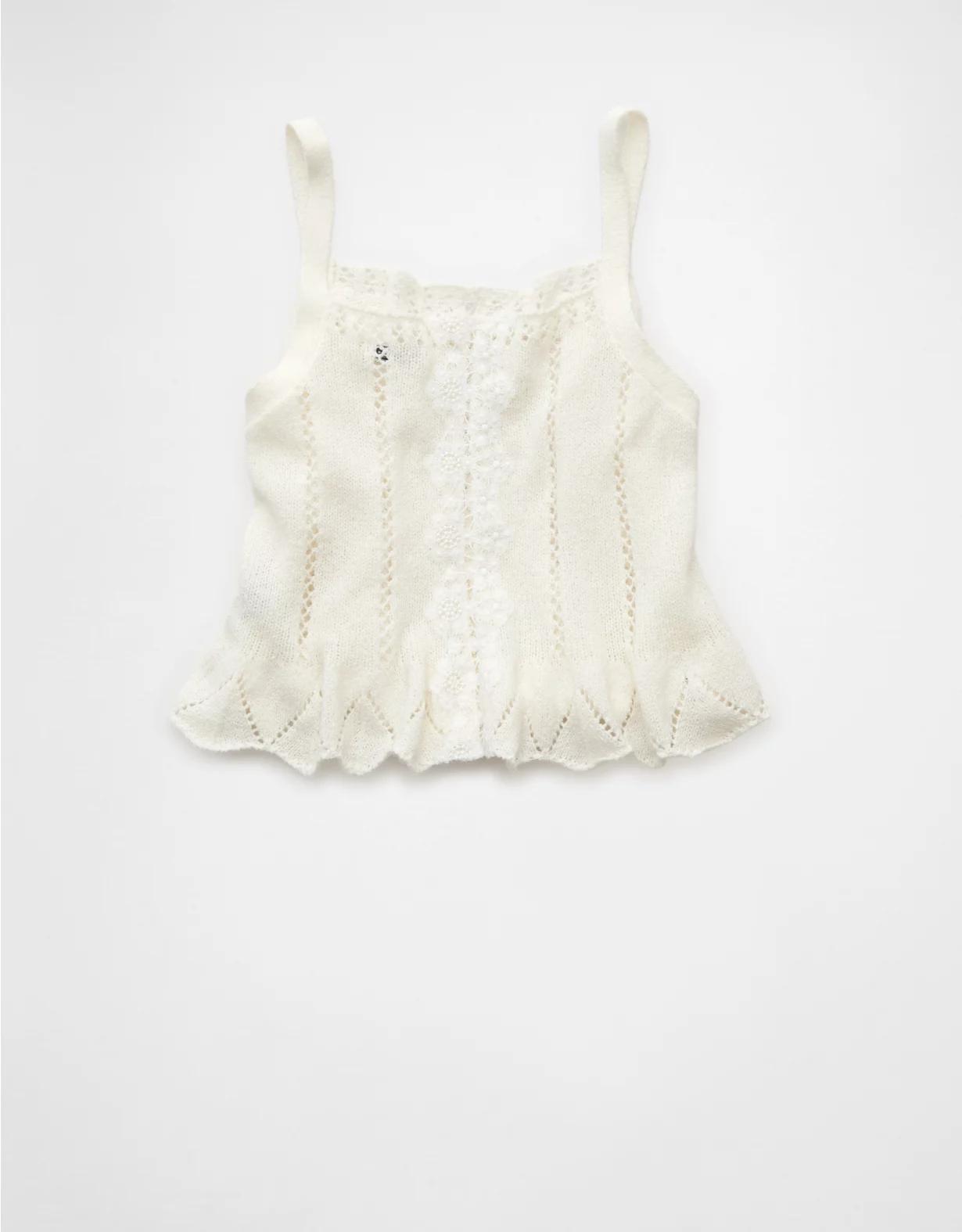 AE Lace Sweater Tank Top Product Image