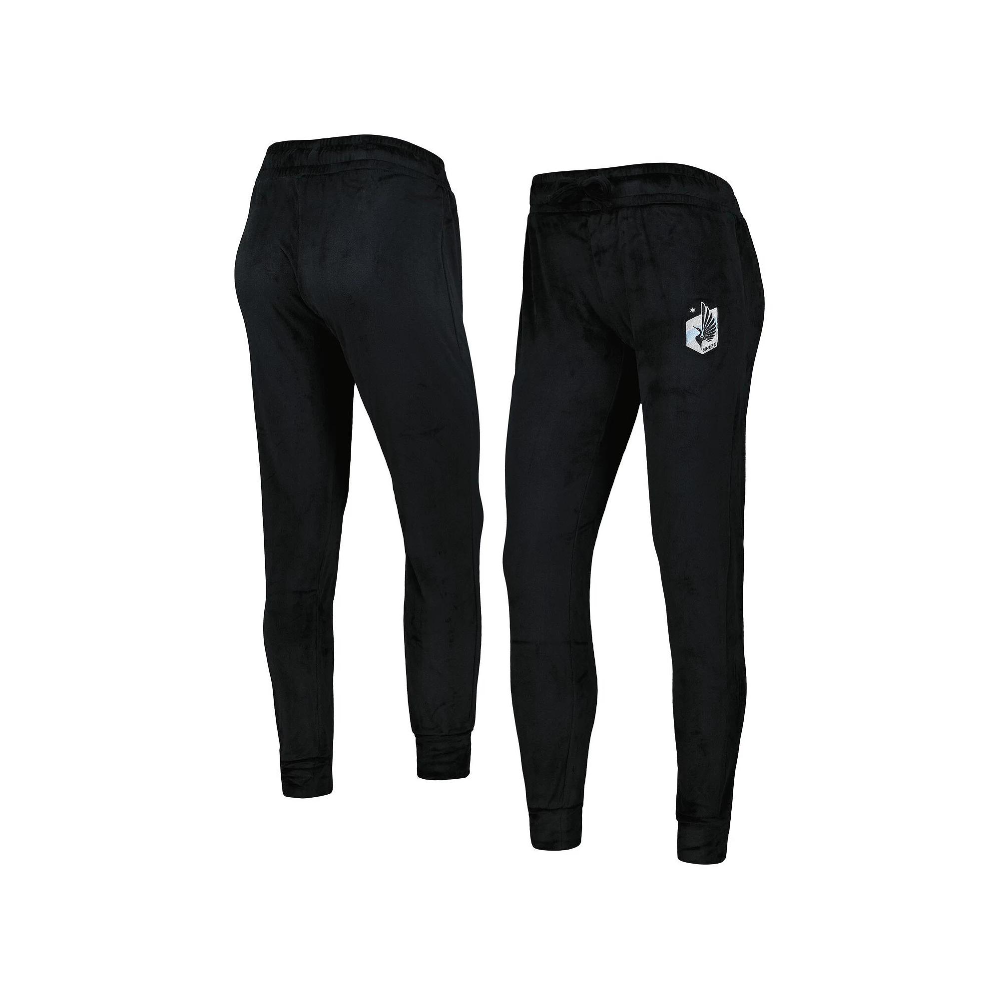 Women's Concepts Sport Black Minnesota United FC Intermission Velour Cuffed Pants, Size: Small, Mfc Black Product Image
