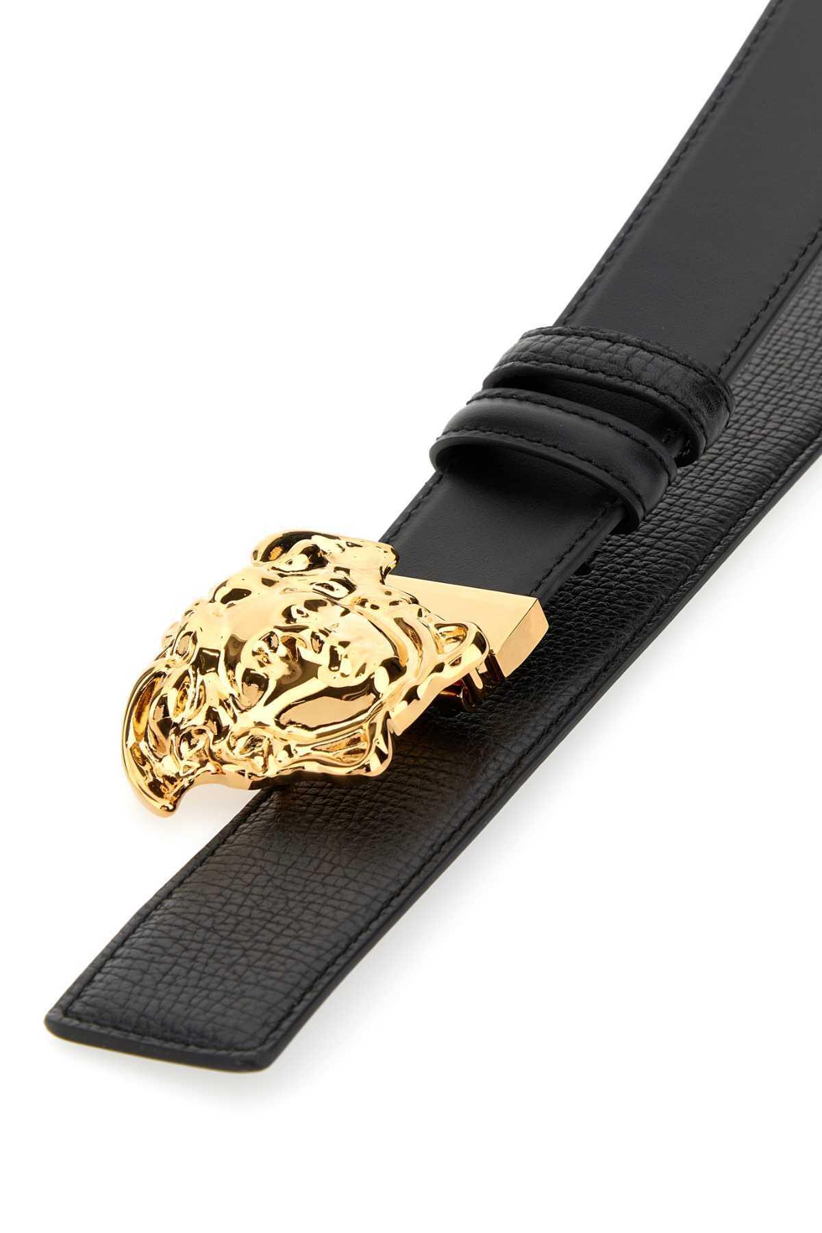 VERSACE La Medusa Leather Belt Man Belt Black Size 39.5 Calfskin Product Image