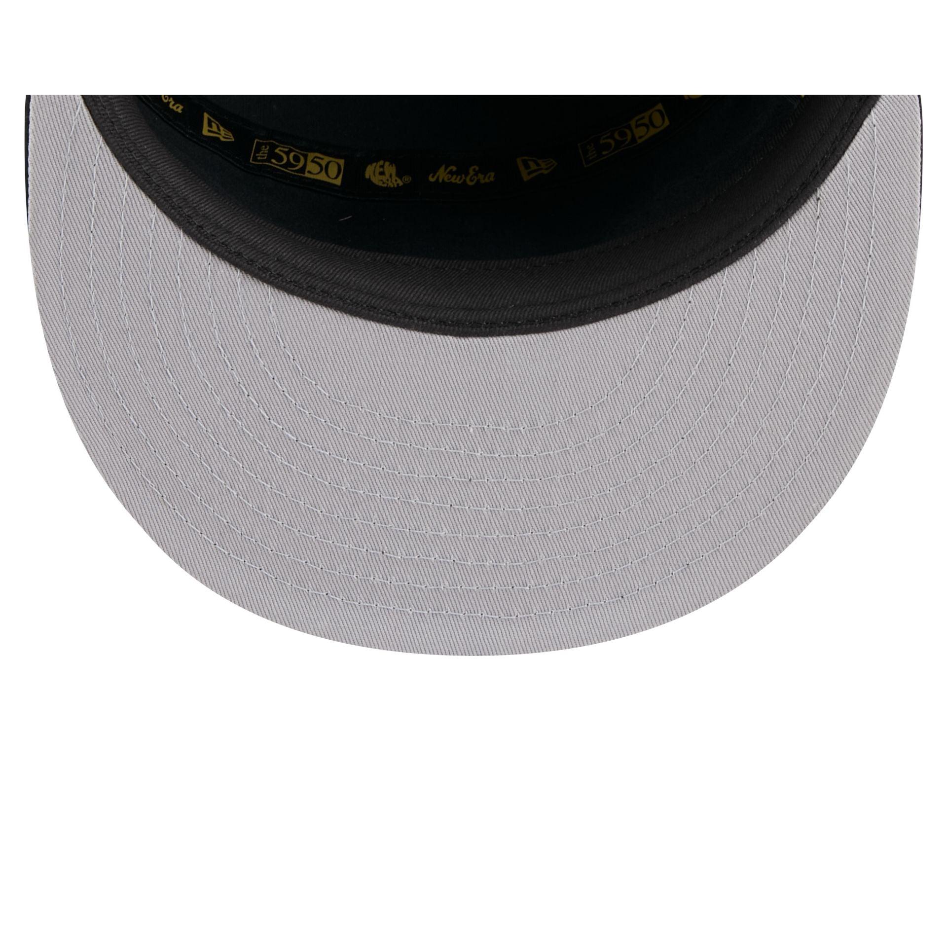 Los Angeles Dodgers Black Poly Rope Split Panel 59FIFTY Fitted Hat Male Product Image