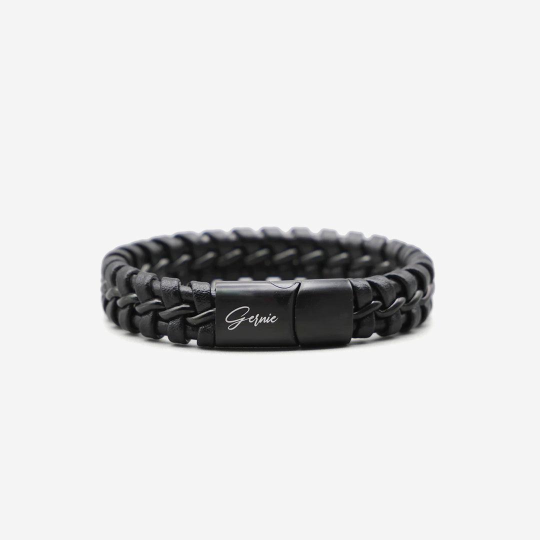 Men's Genuine Leather Braided Santa Monica Bracelet Product Image