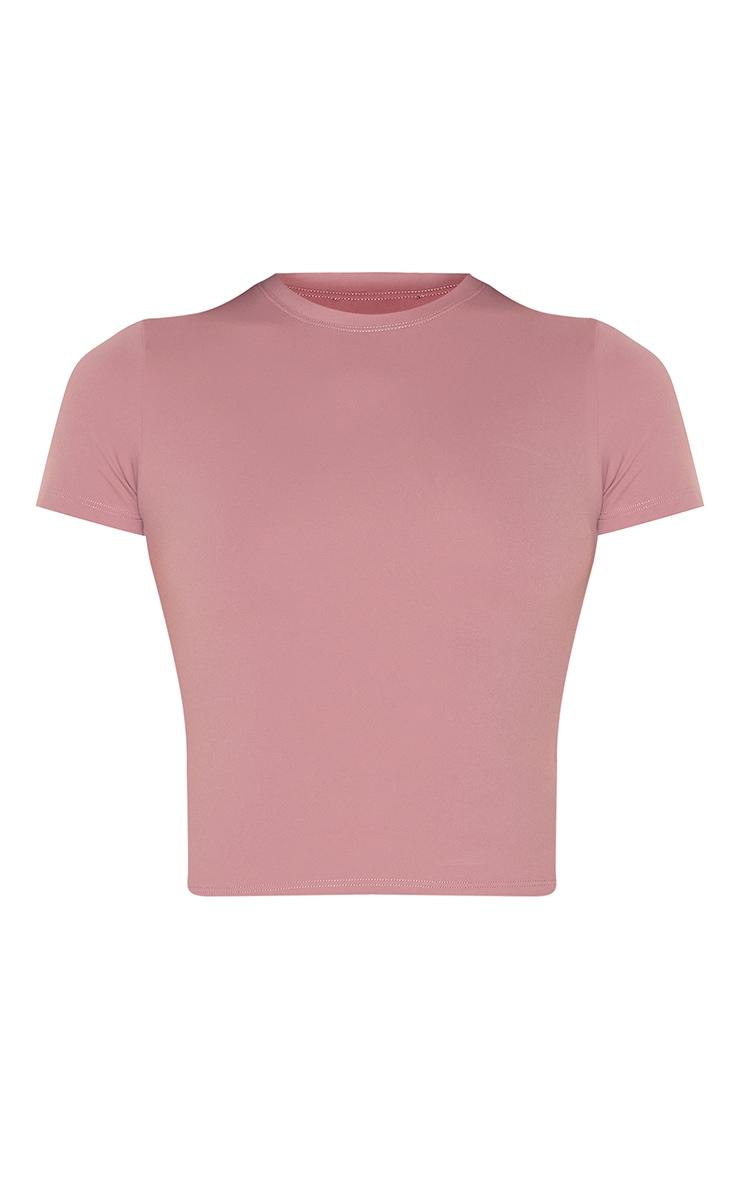 Mauve Ultimate Sculpt Longline Short Sleeve Gym Top Product Image