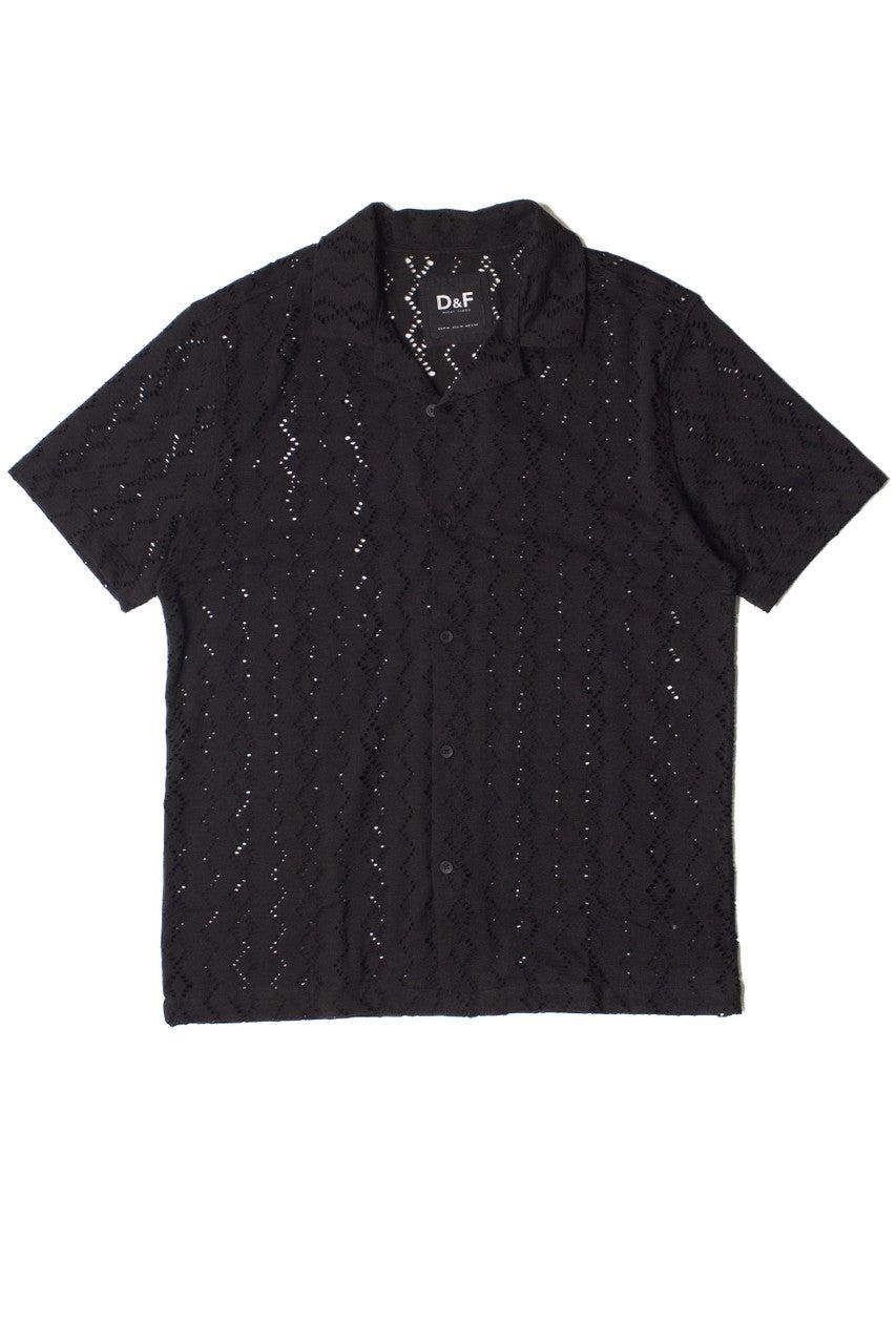 Laser Cut Diamond Pattern Button Up Shirt Product Image