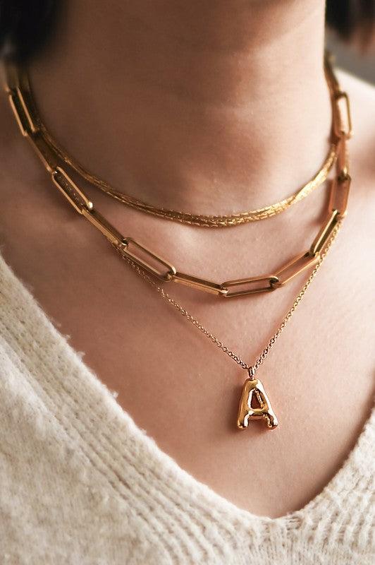 Balloon Initial Gold Necklace Product Image