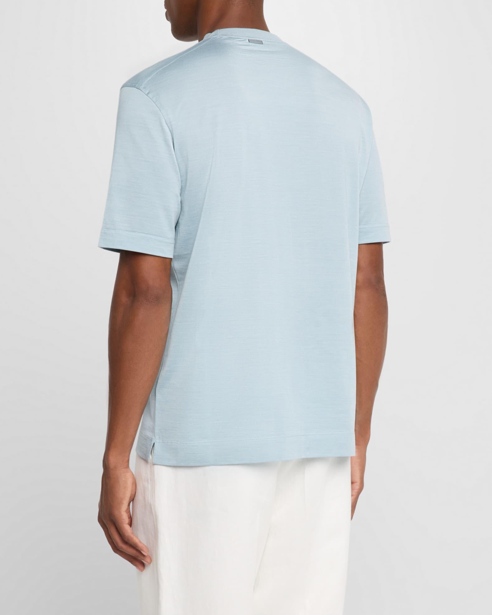 Men's Melange Silk and Cotton Crewneck T-Shirt Product Image