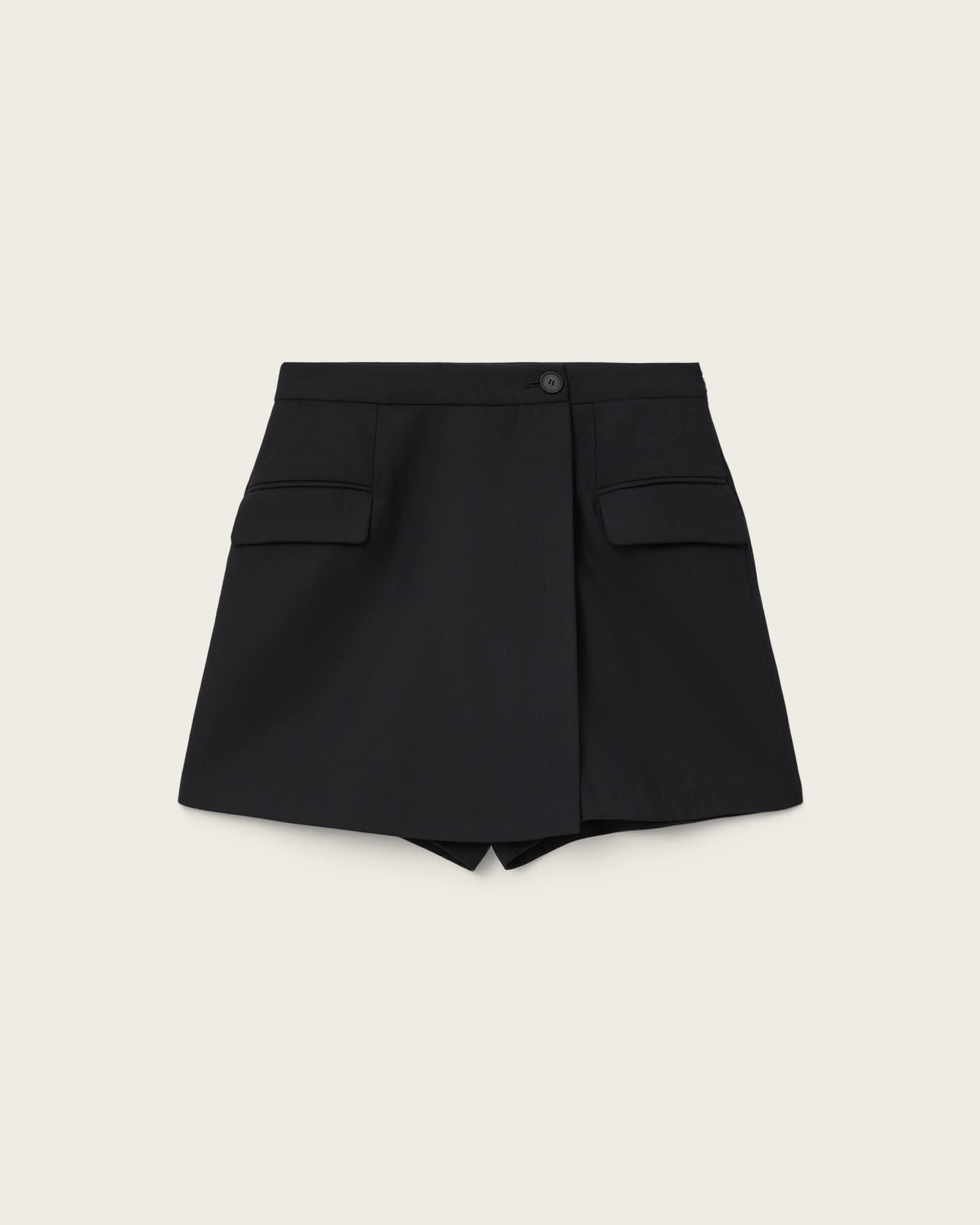 Mimmie Asymmetric Skort Black | ALLSAINTS US Product Image