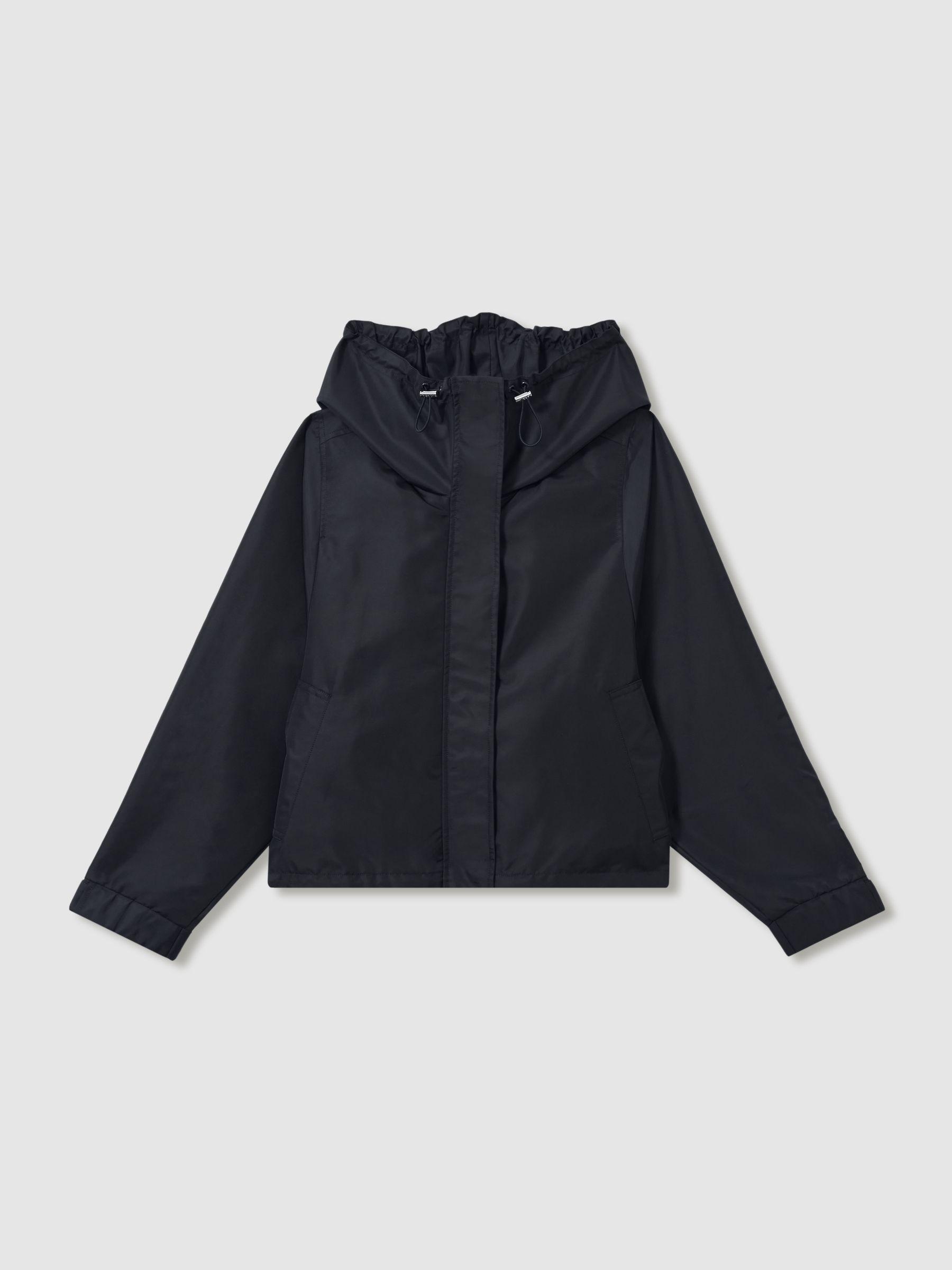 Technical Water-Repellent Hooded Jacket in Navy Product Image