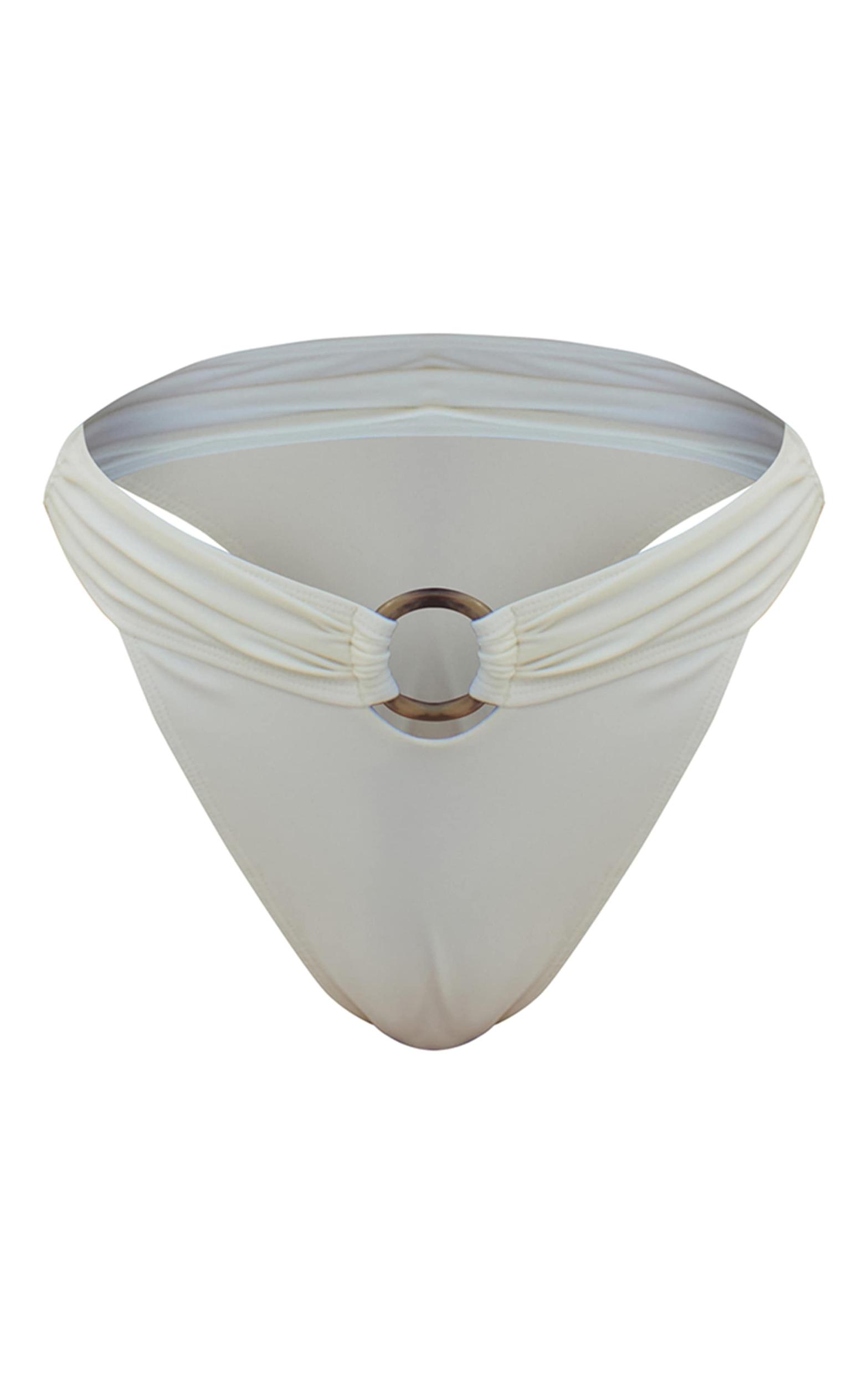 Cream O Ring Detail Tanga Bikini Bottoms Product Image
