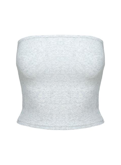 Baseline Strapless Rib Top Grey Product Image