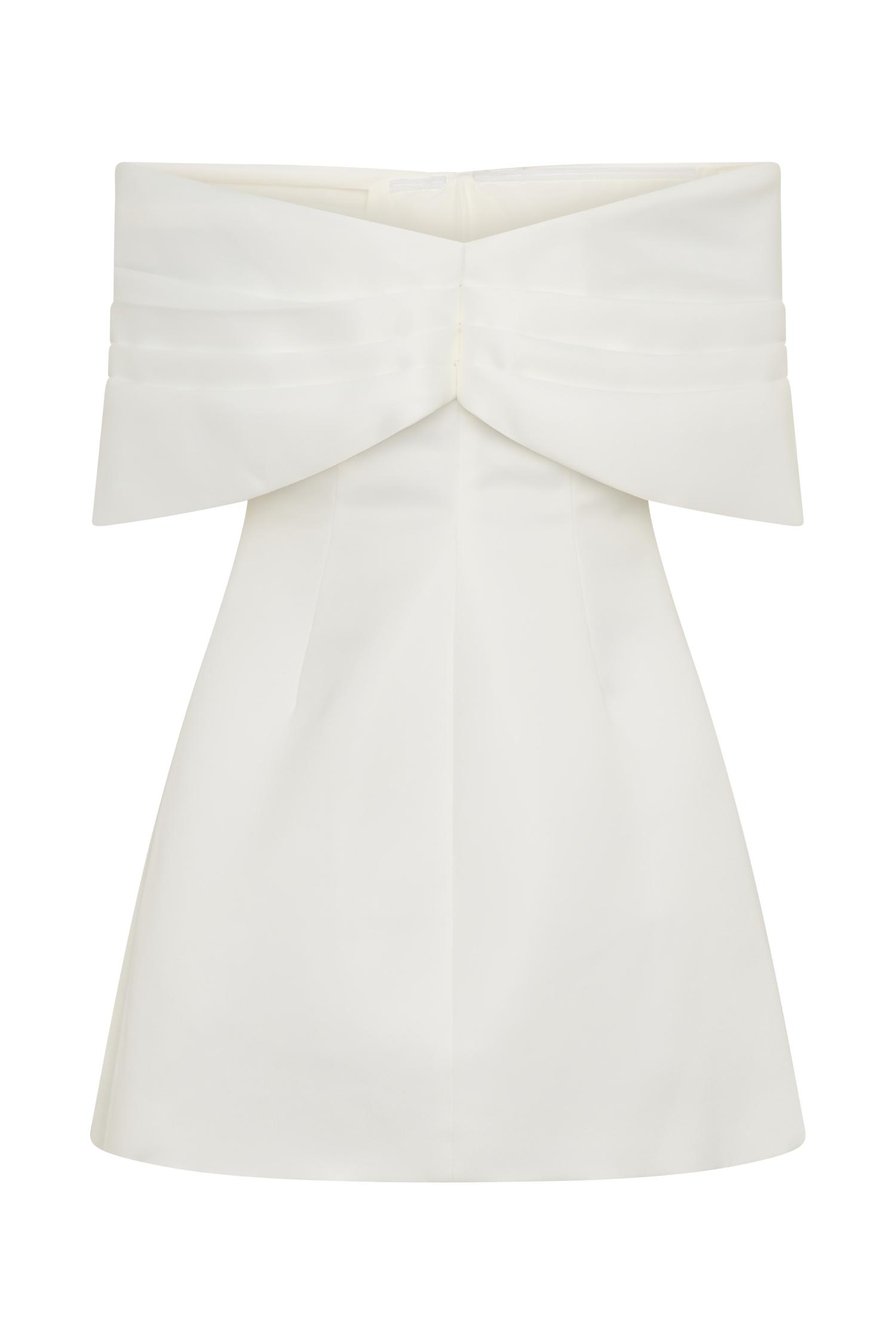 Gloria Mini Off Shoulder Drape Dress - White Product Image