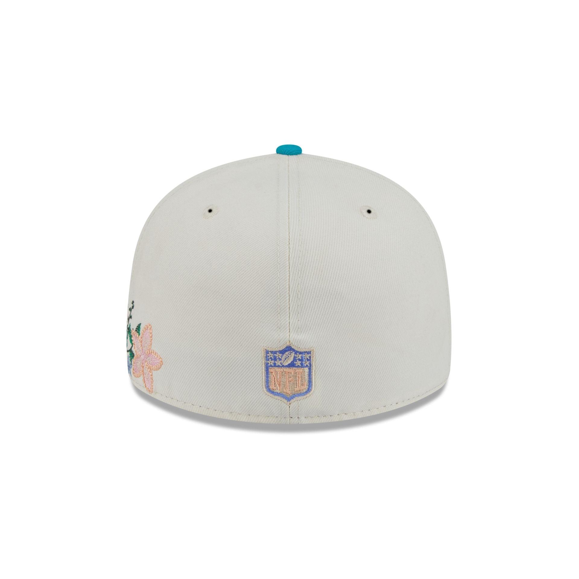 Miami Dolphins Tonal Florals White 59FIFTY Fitted Hat Male Product Image