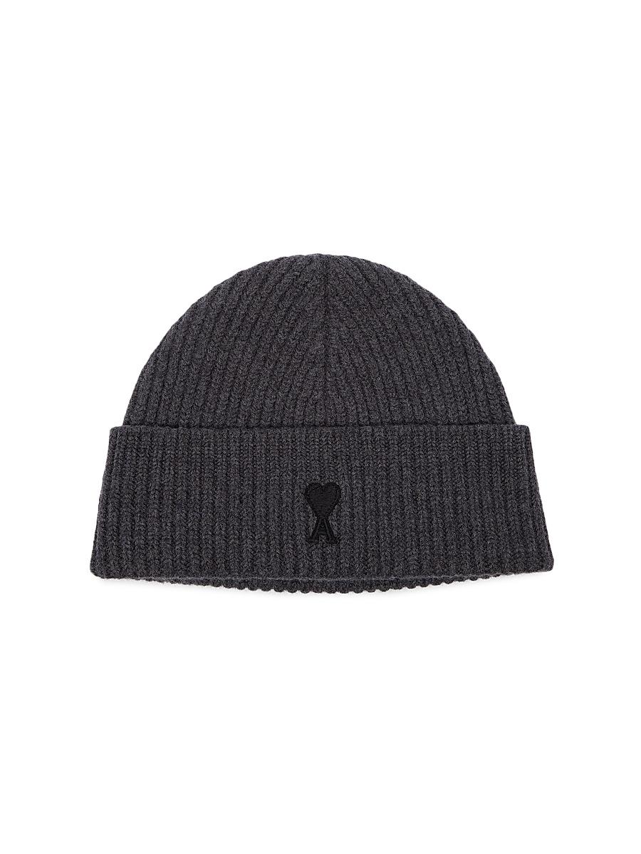 Mens Logo Rib-Knit Wool Beanie Hat Product Image