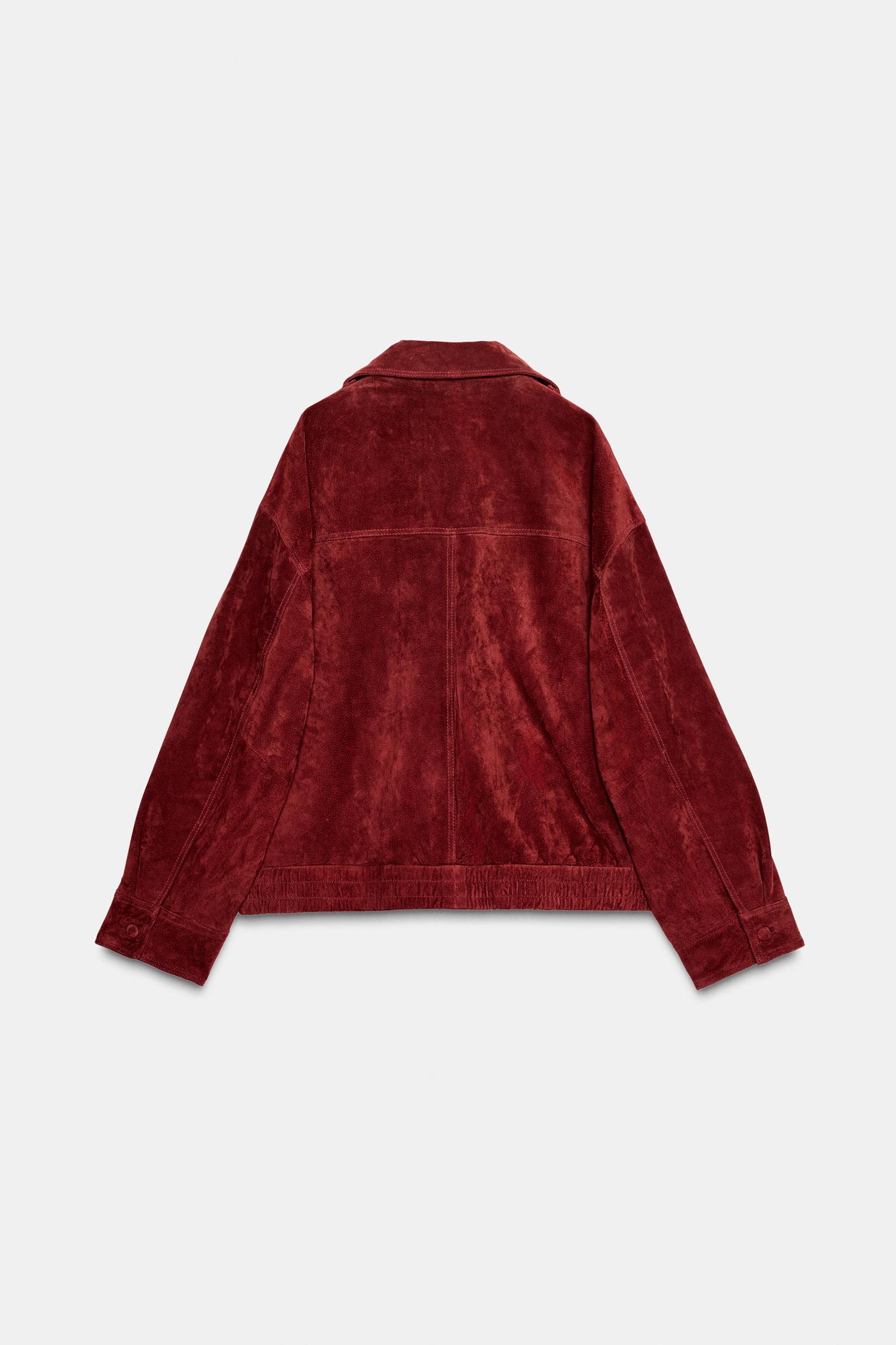 100% SUEDE LEATHER JACKET WITH TABS Product Image