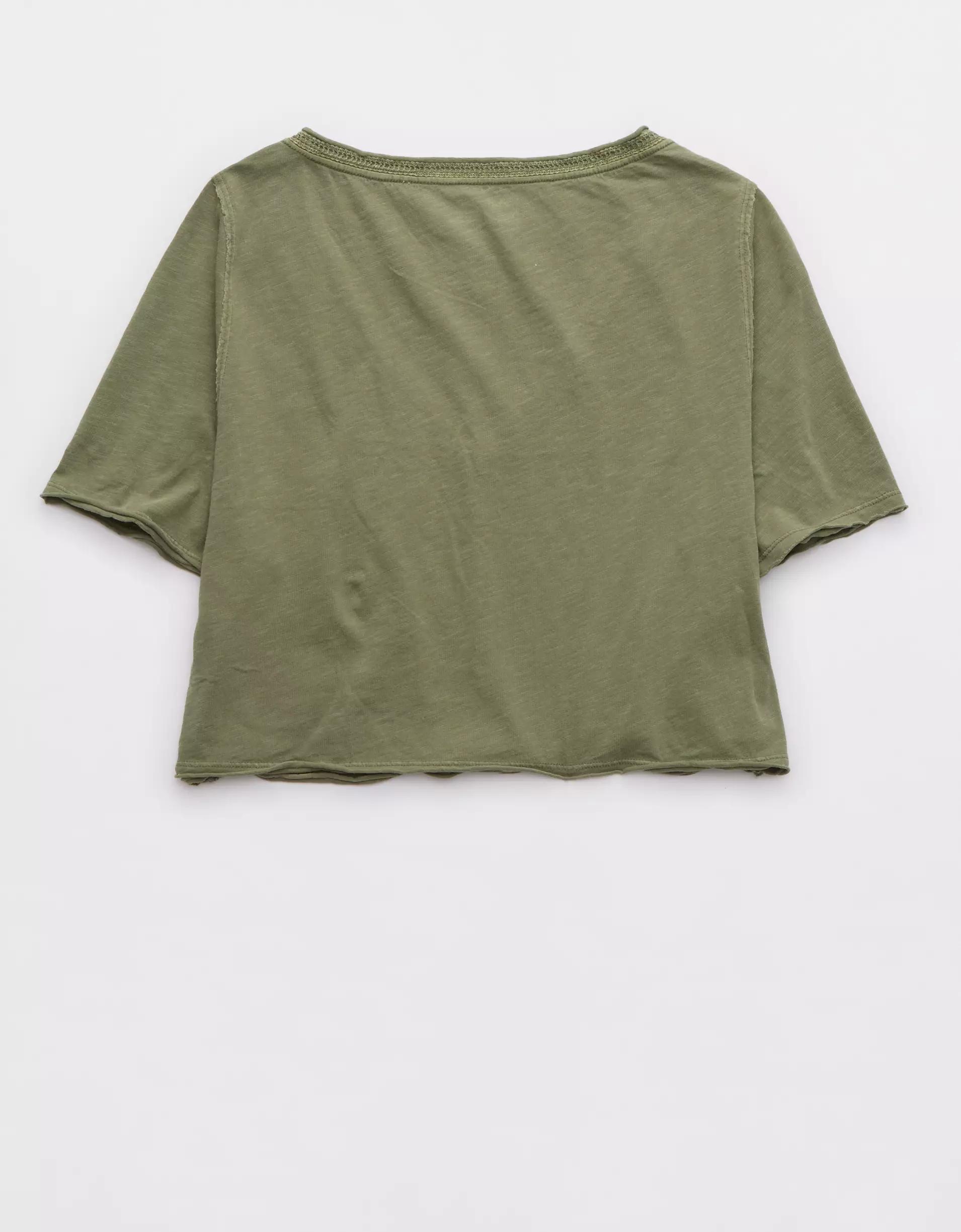 Aerie Cropped Graphic Beach T-Shirt Product Image