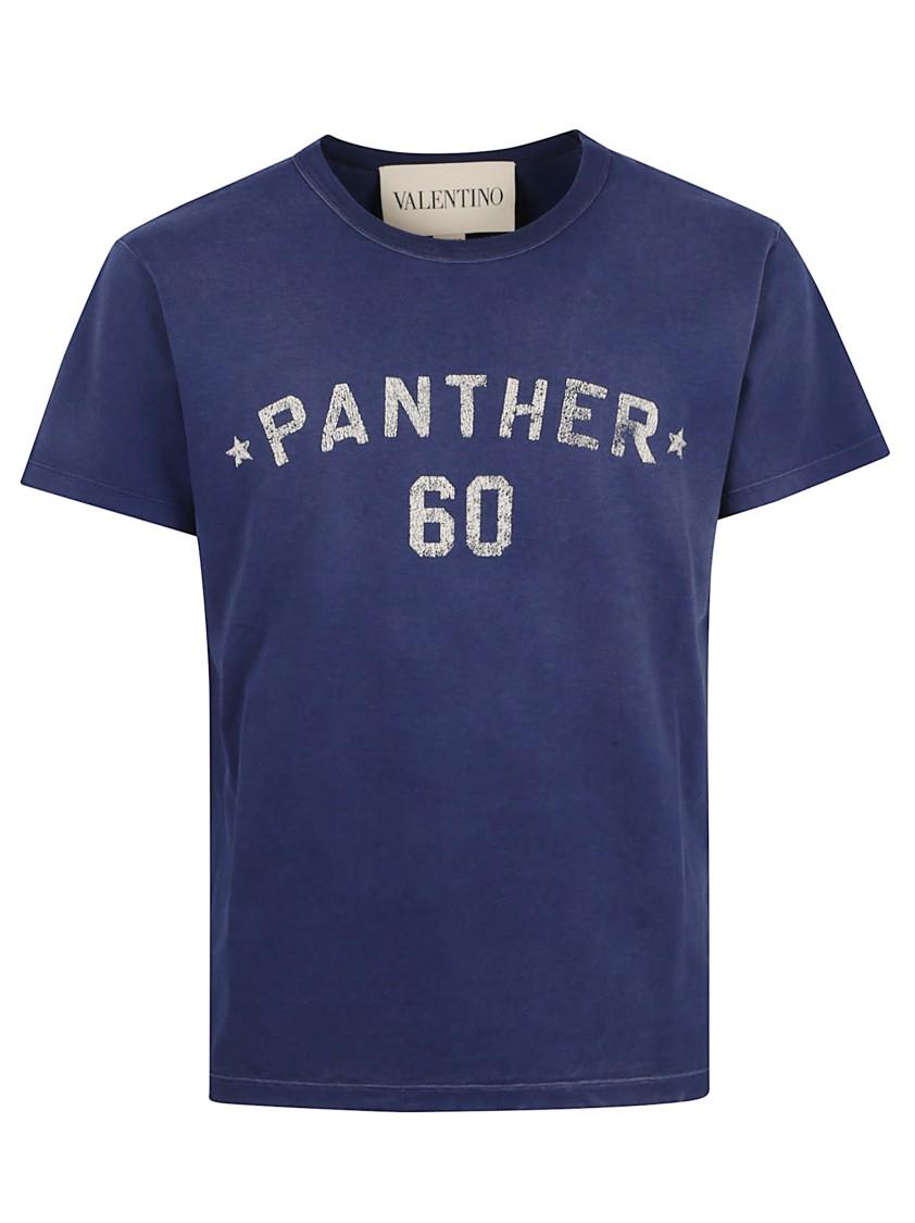 VALENTINO Garavani Navy Cotton T-shirt In Blue Product Image