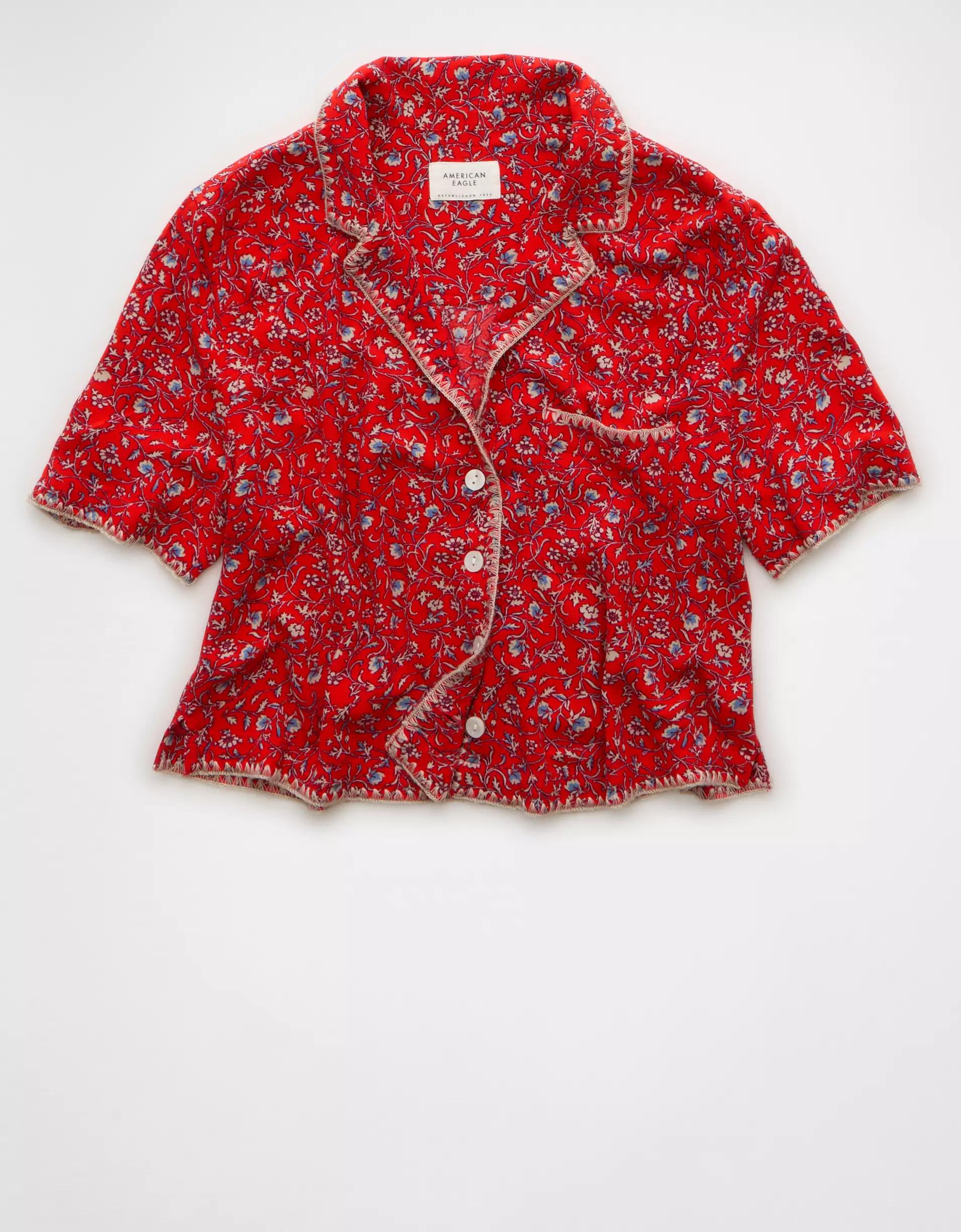 AE Floral Button-Up Shirt Product Image