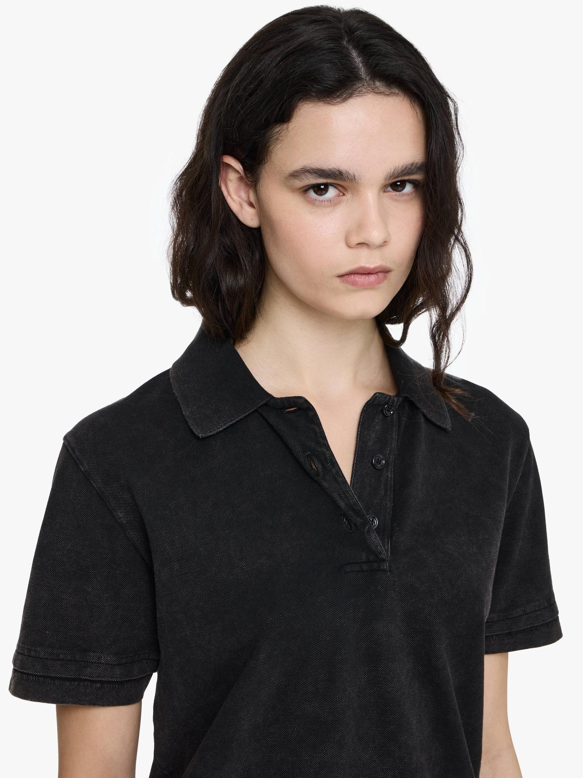 LAYERED SHORT SLEEVE POLO TOP Product Image