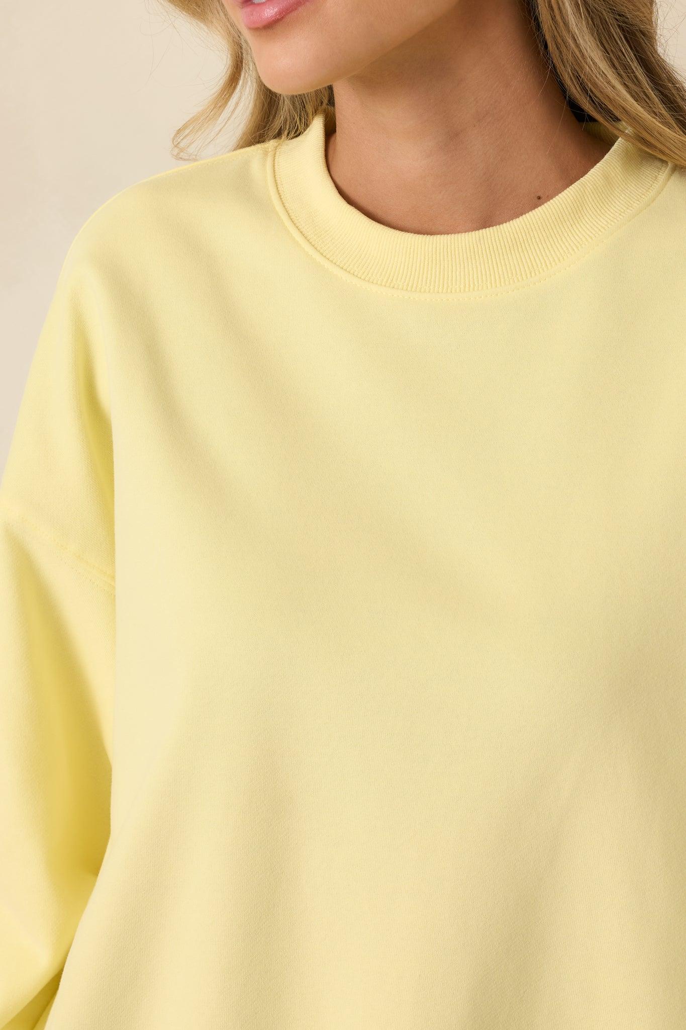 Radiant Vibes Yellow Crewneck Sweatshirt Product Image