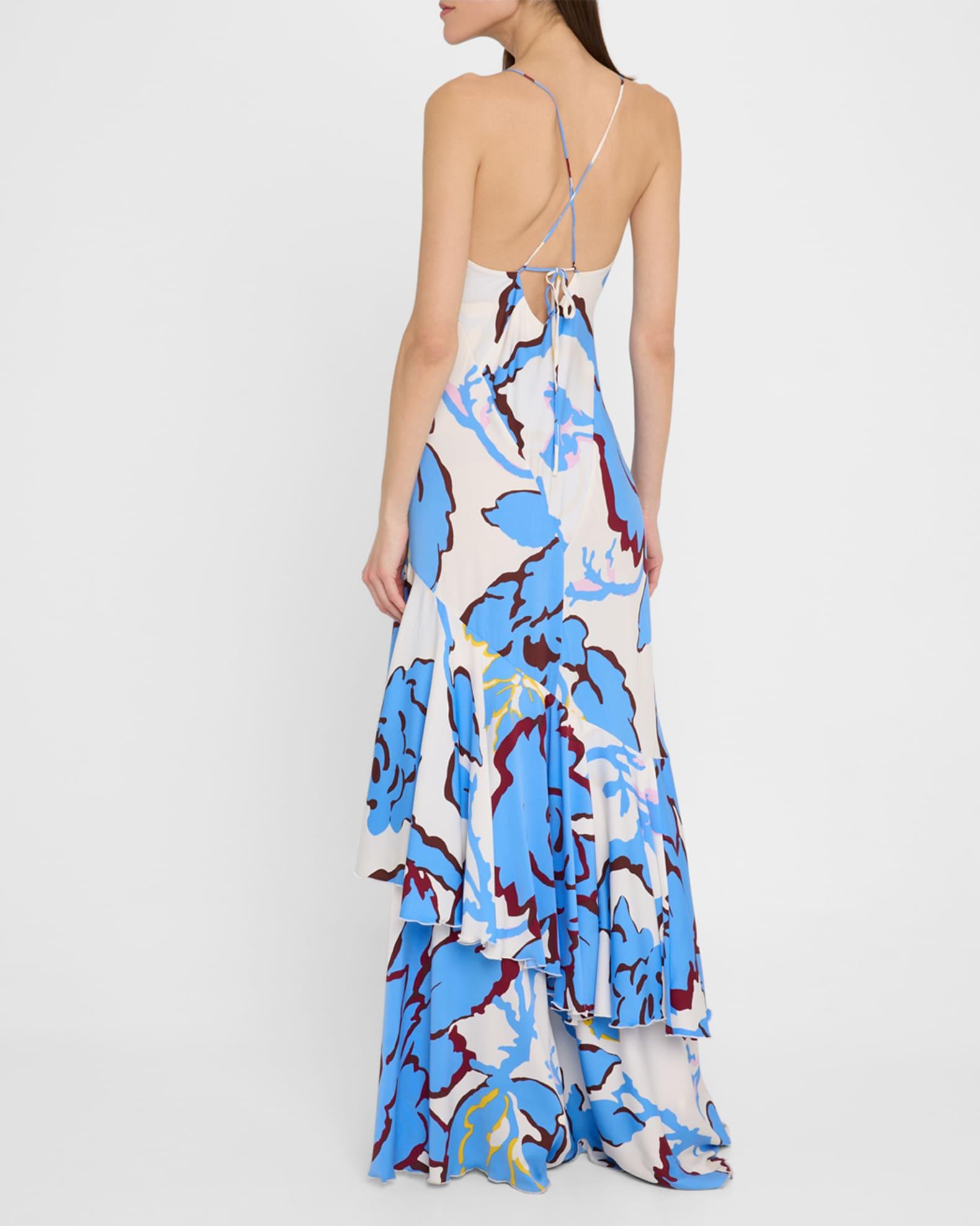 Luisa Floral-Print Ruffle Maxi Dress Product Image