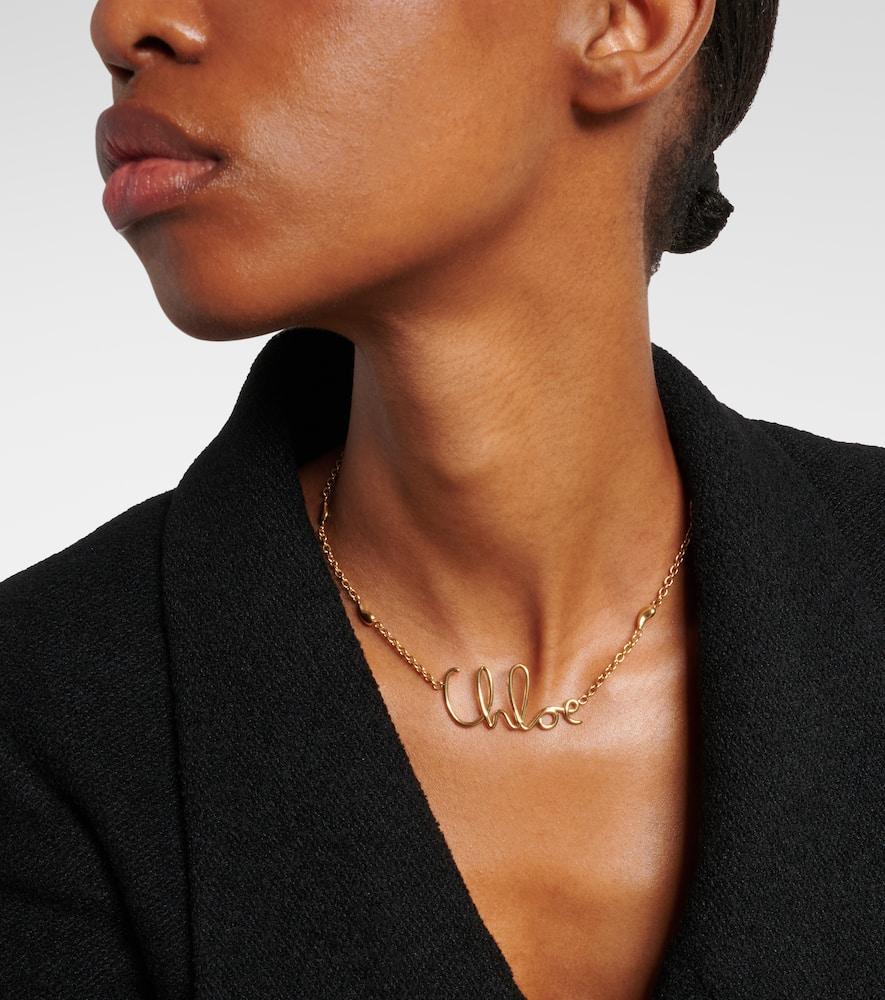 CHLOÉ Golden Logo Shells Necklace Product Image