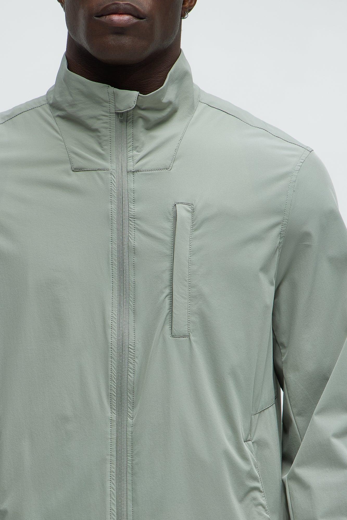 Lightweight Stretch Running Windbreaker Jacket - Sage Product Image