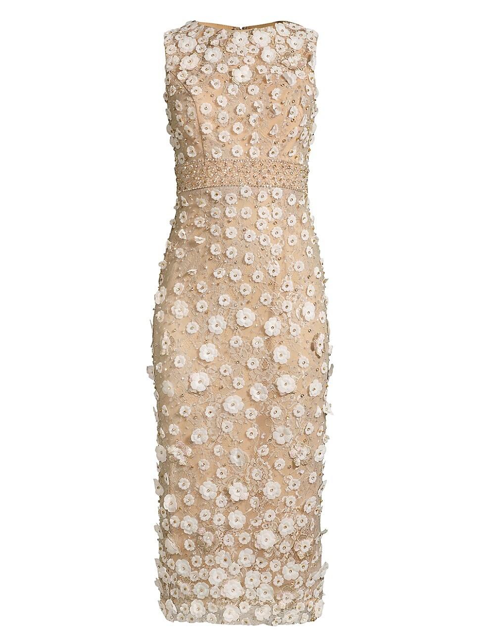 Womens Floral Beaded Sheath Dress Product Image