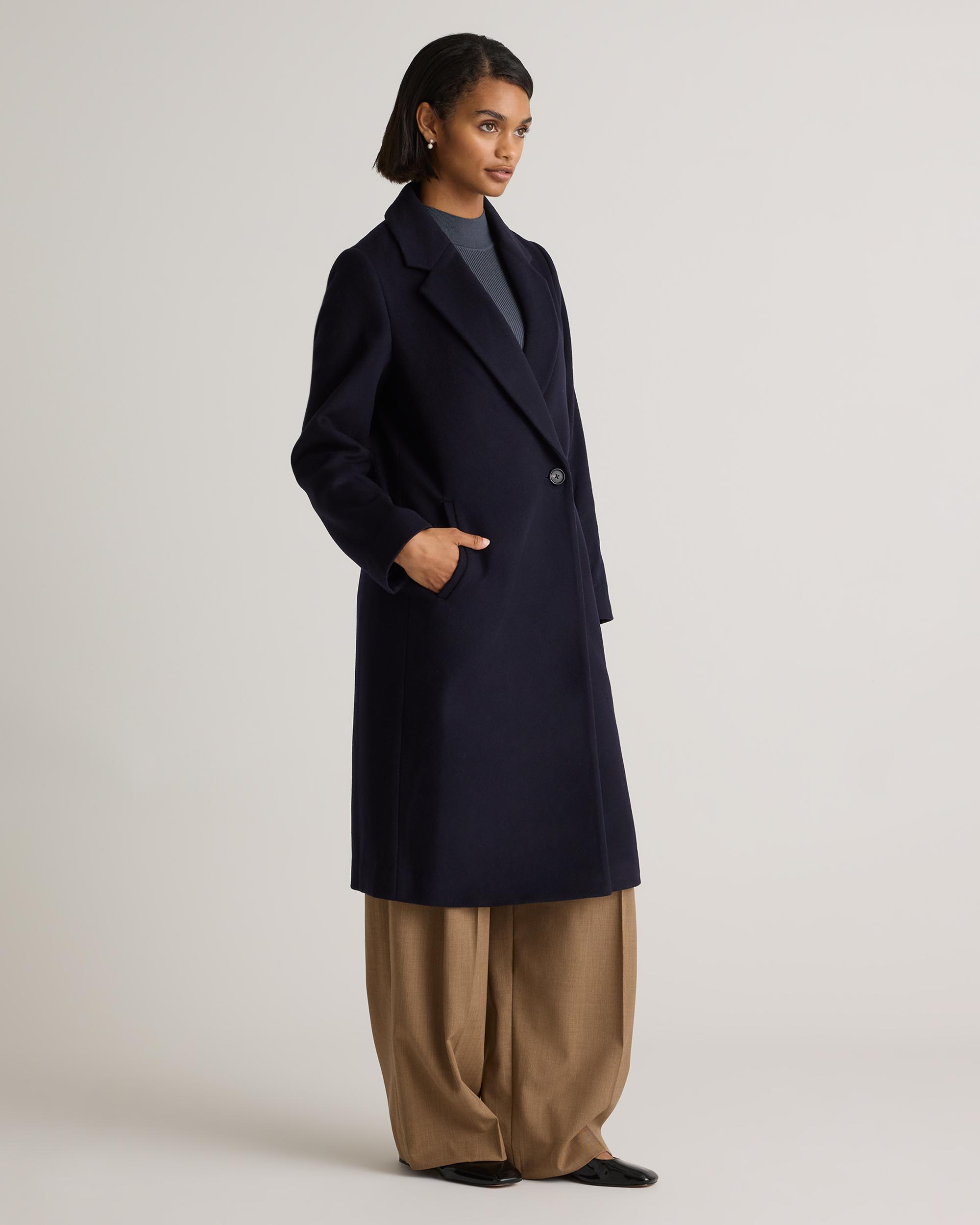 Quince | Women's Italian Wool Classic Single-Breasted Coat Size XS, Wool/Nylon Product Image
