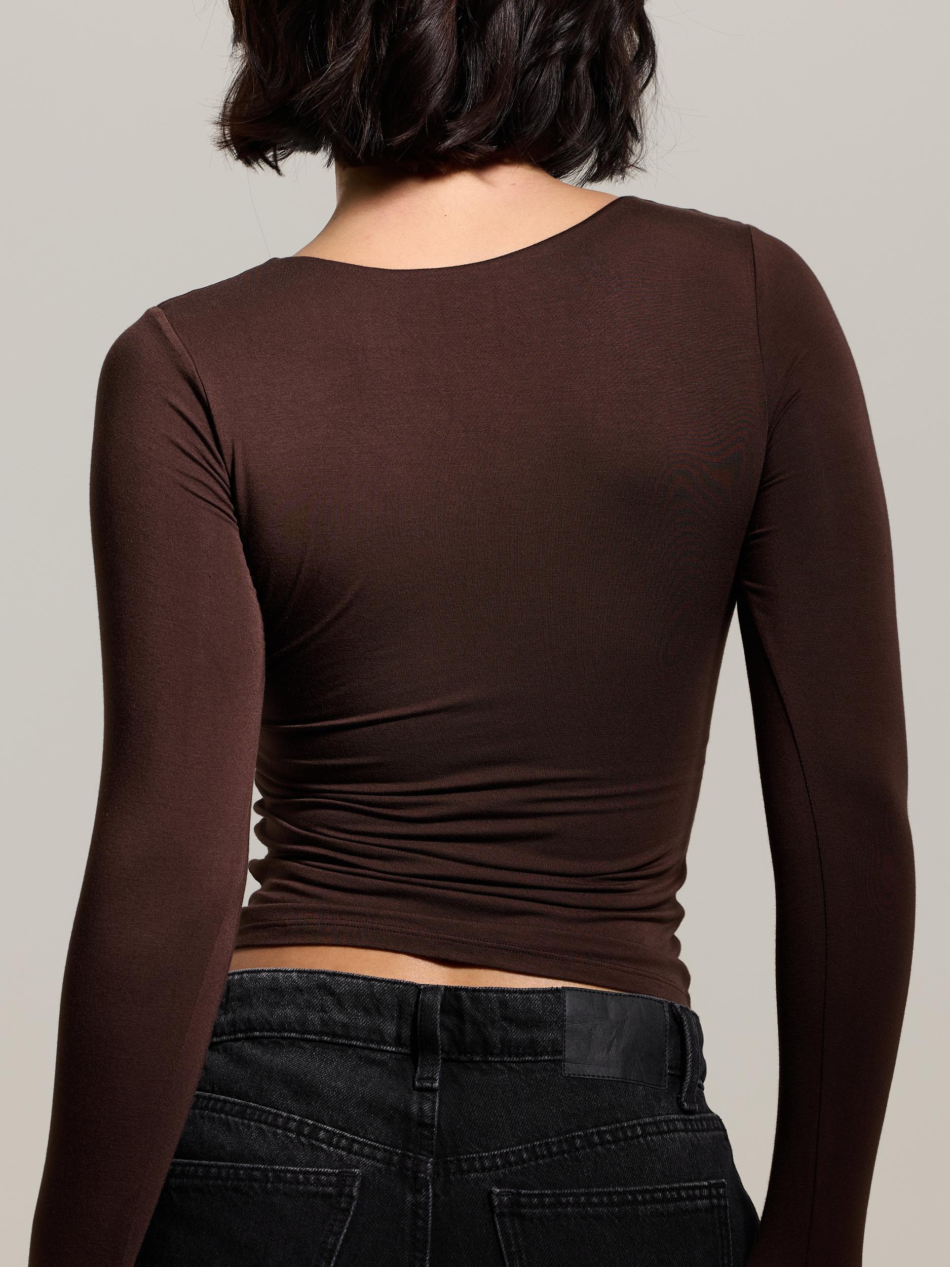 Scoop Neck Braless Long Sleeve Product Image
